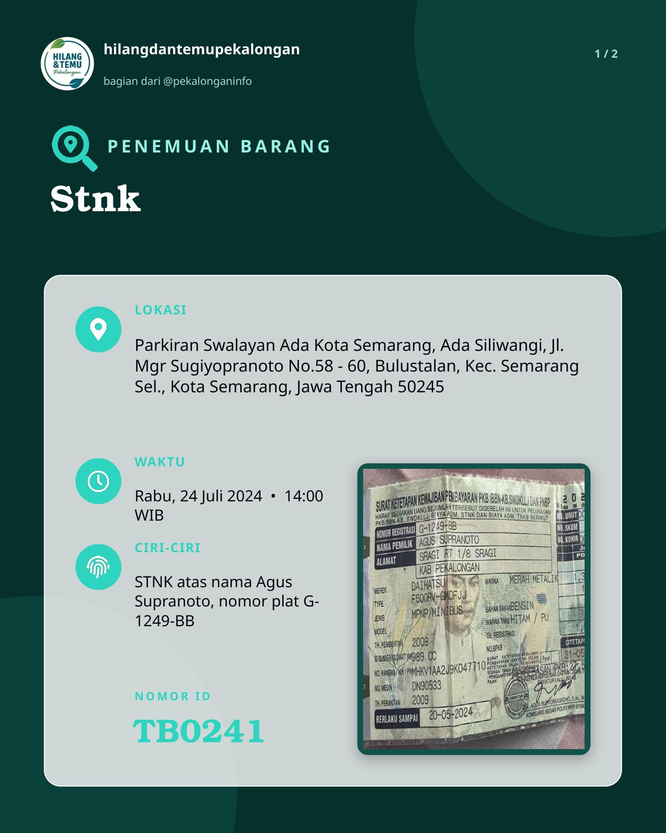 Slide 1 laporan Stnk