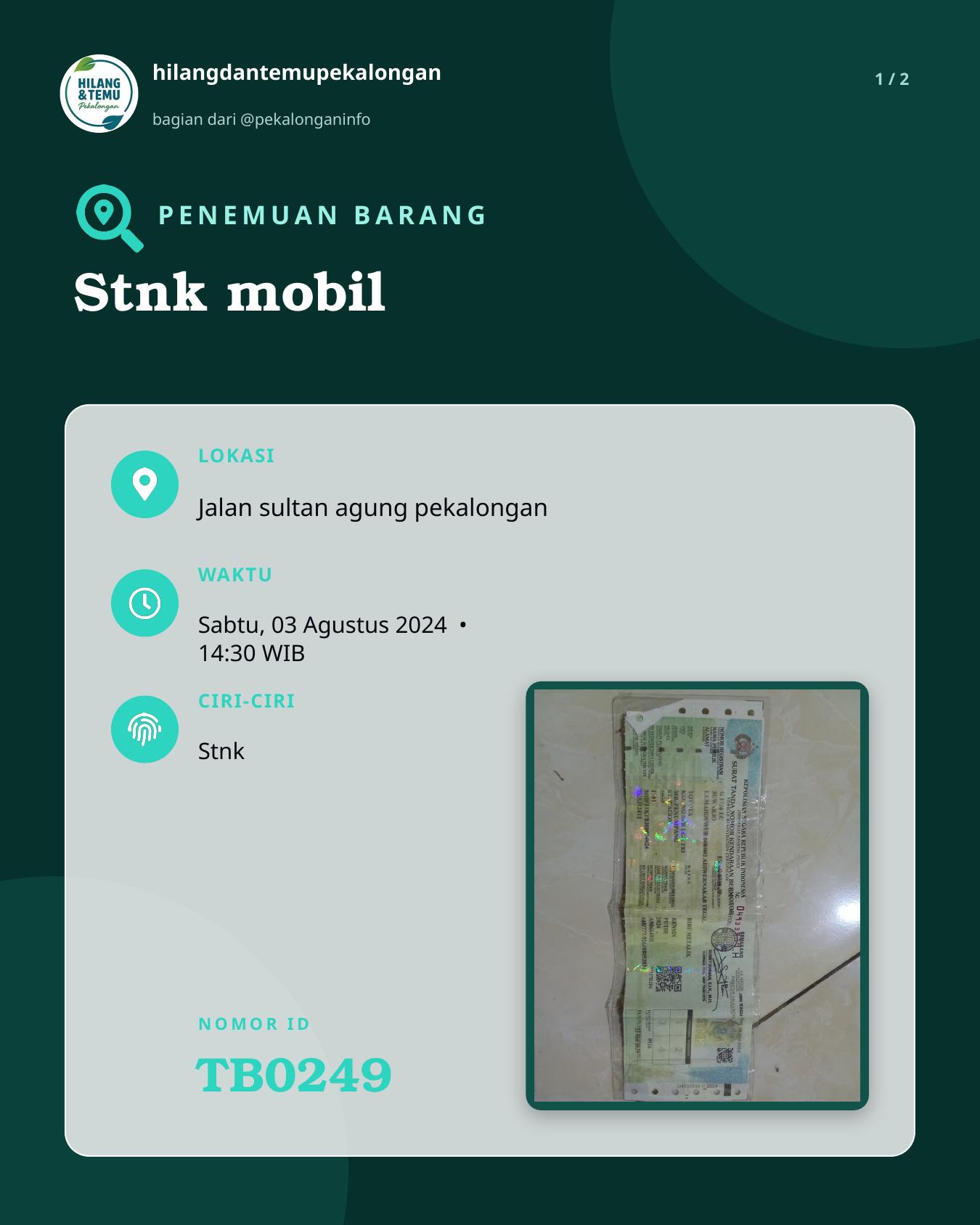 Slide 1 laporan Stnk mobil
