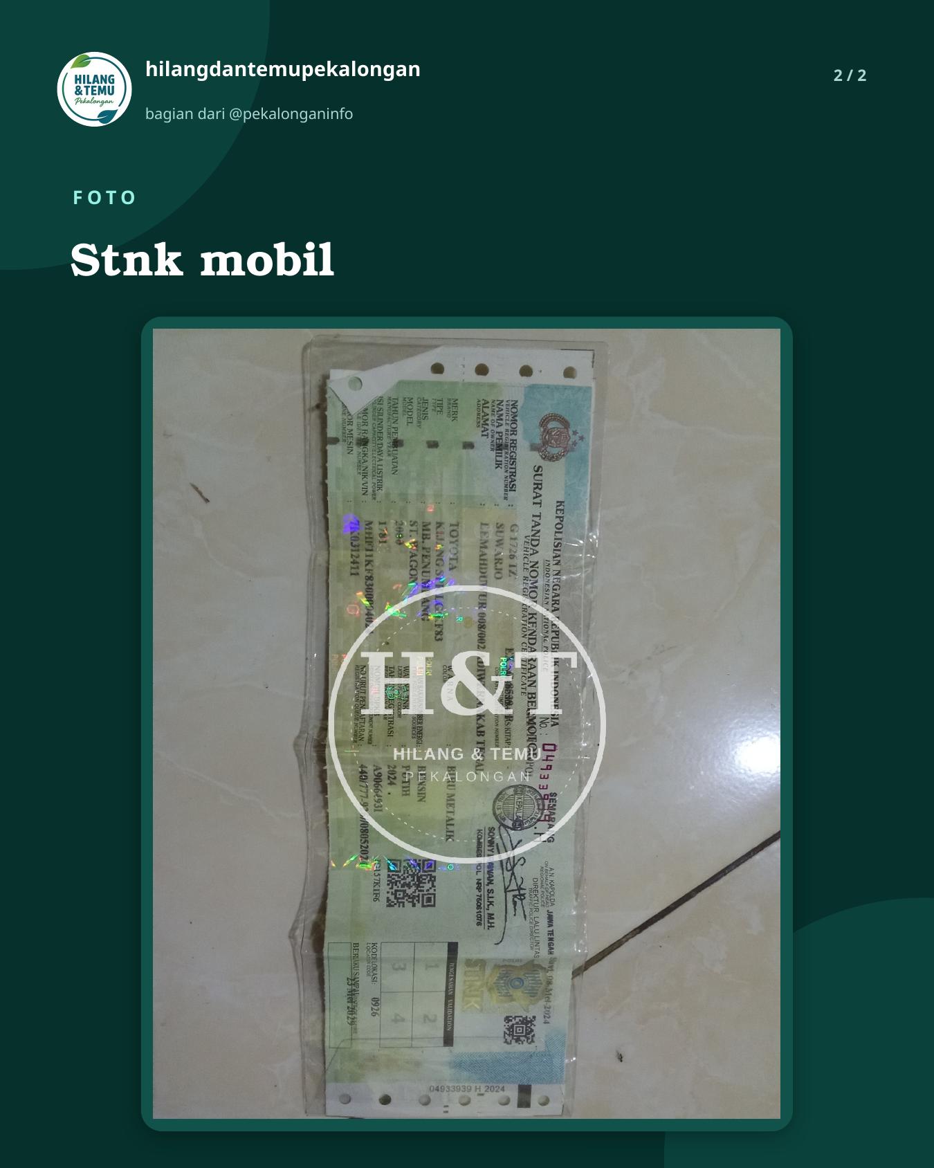 Slide 2 laporan Stnk mobil