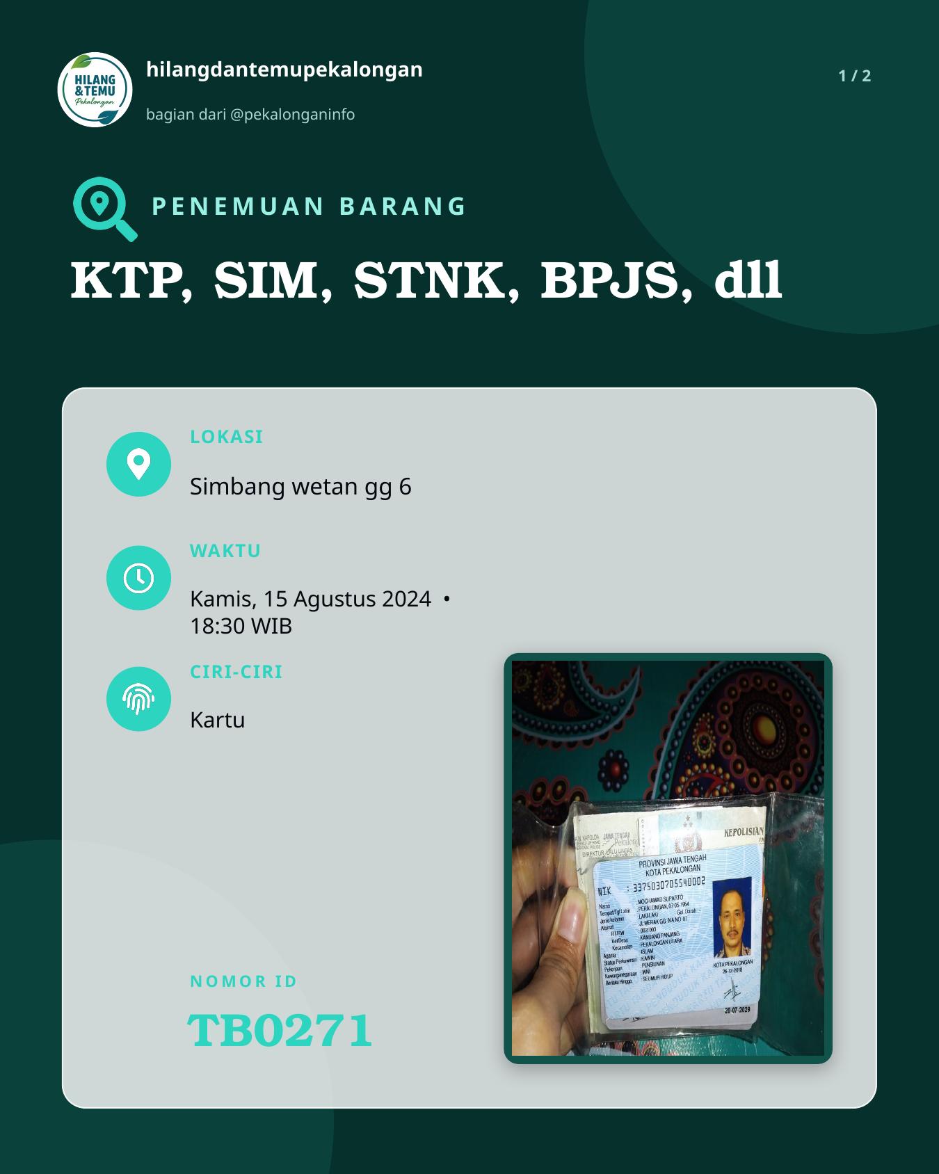 Slide 1 laporan KTP, SIM, STNK, BPJS, dll