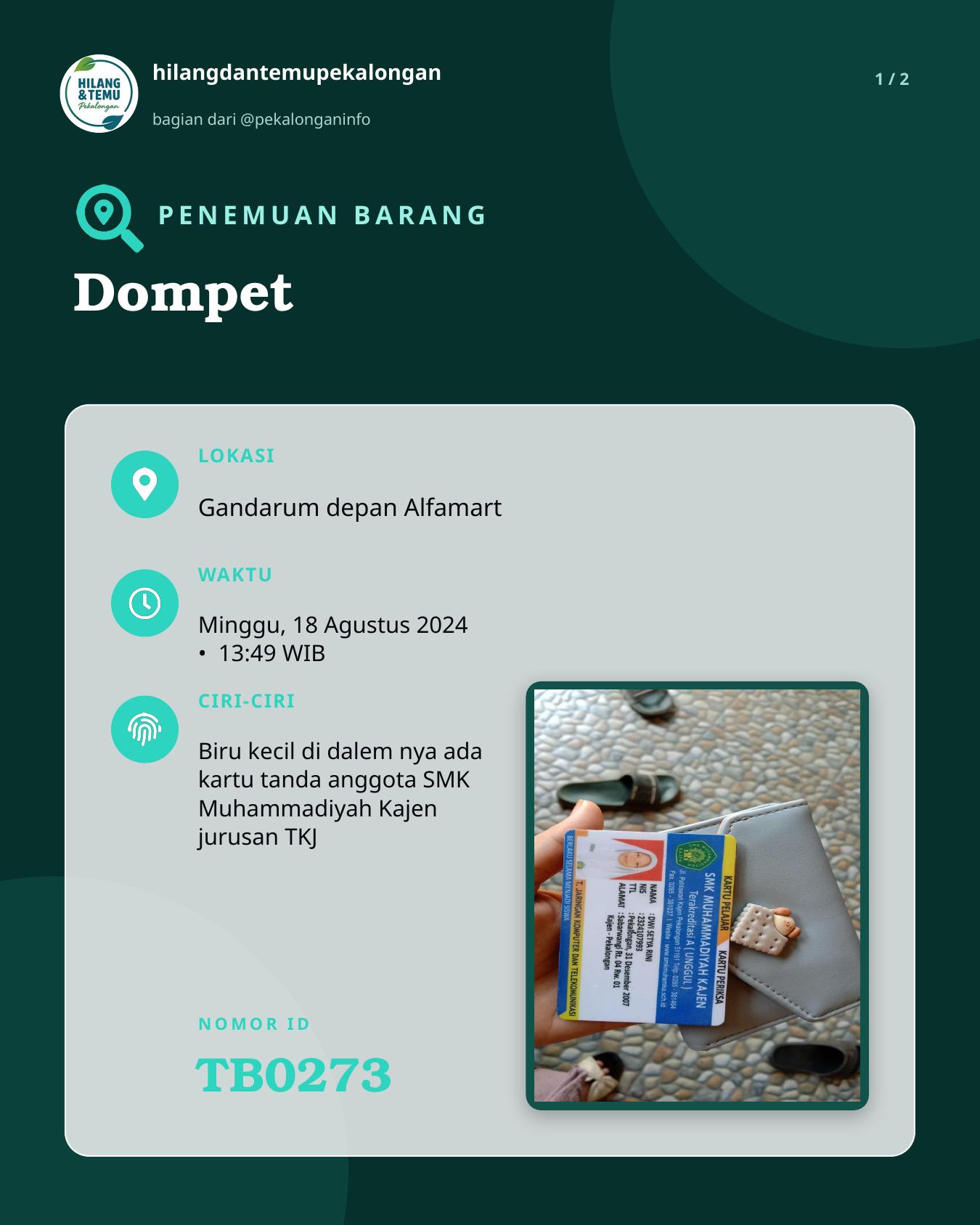 Slide 1 laporan Dompet