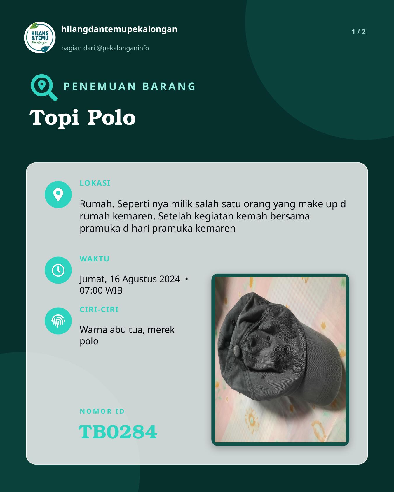 Slide 1 laporan Topi Polo
