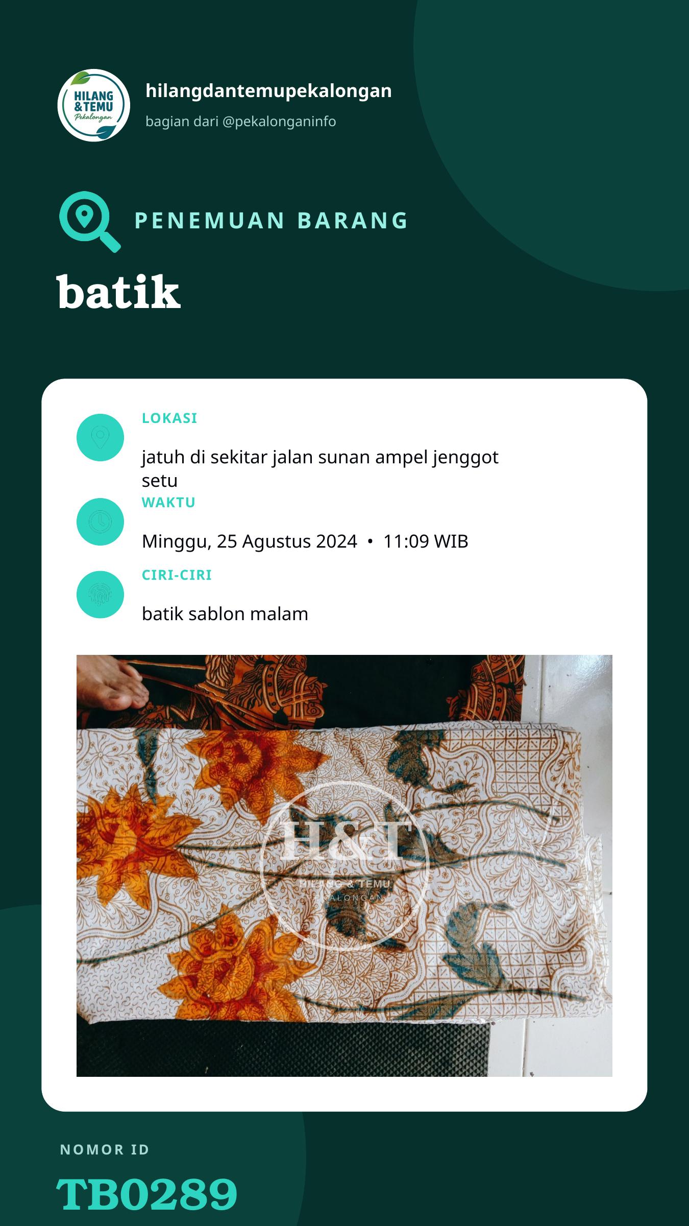 Story 9:16 laporan batik