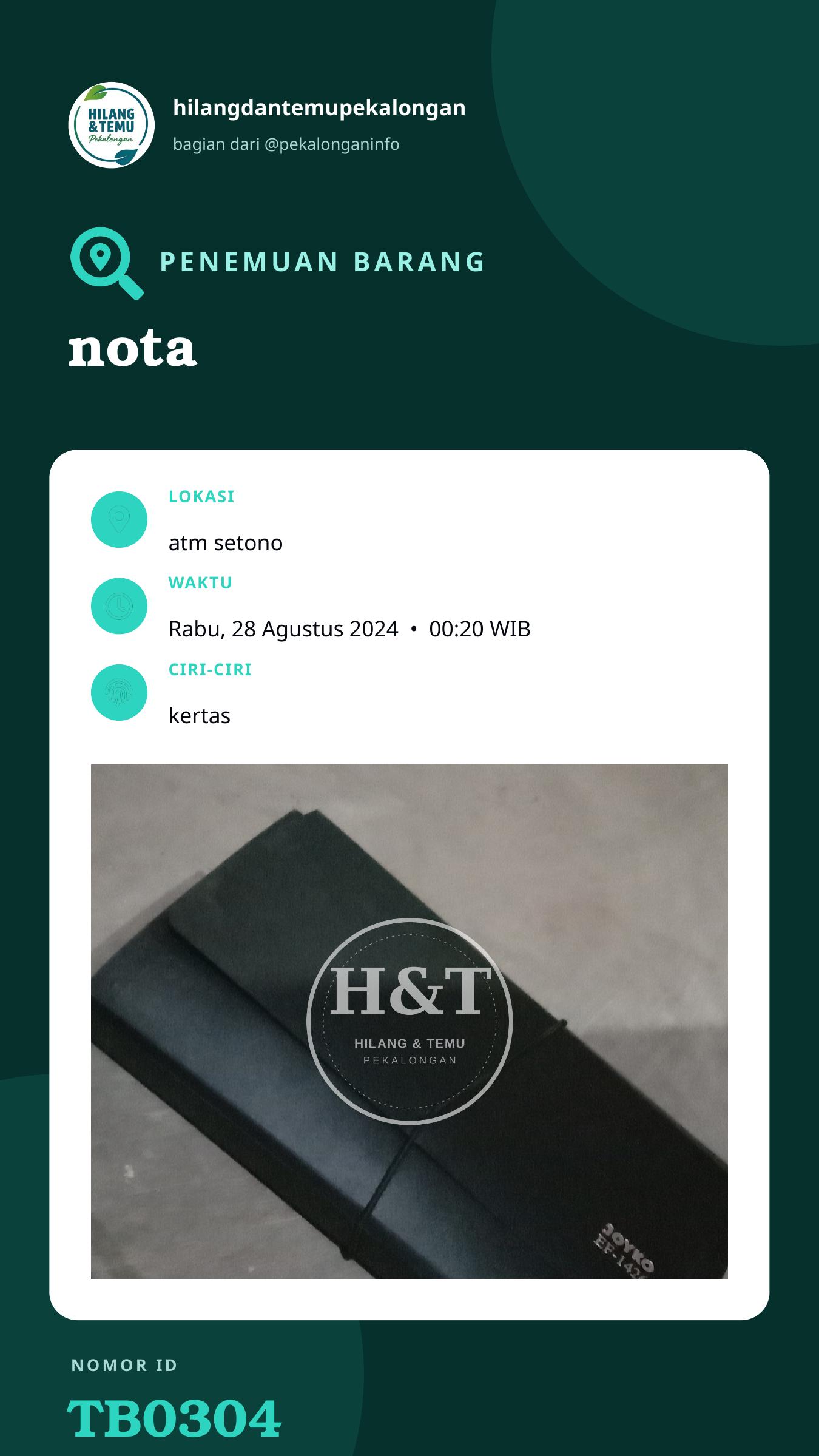 Story 9:16 laporan nota