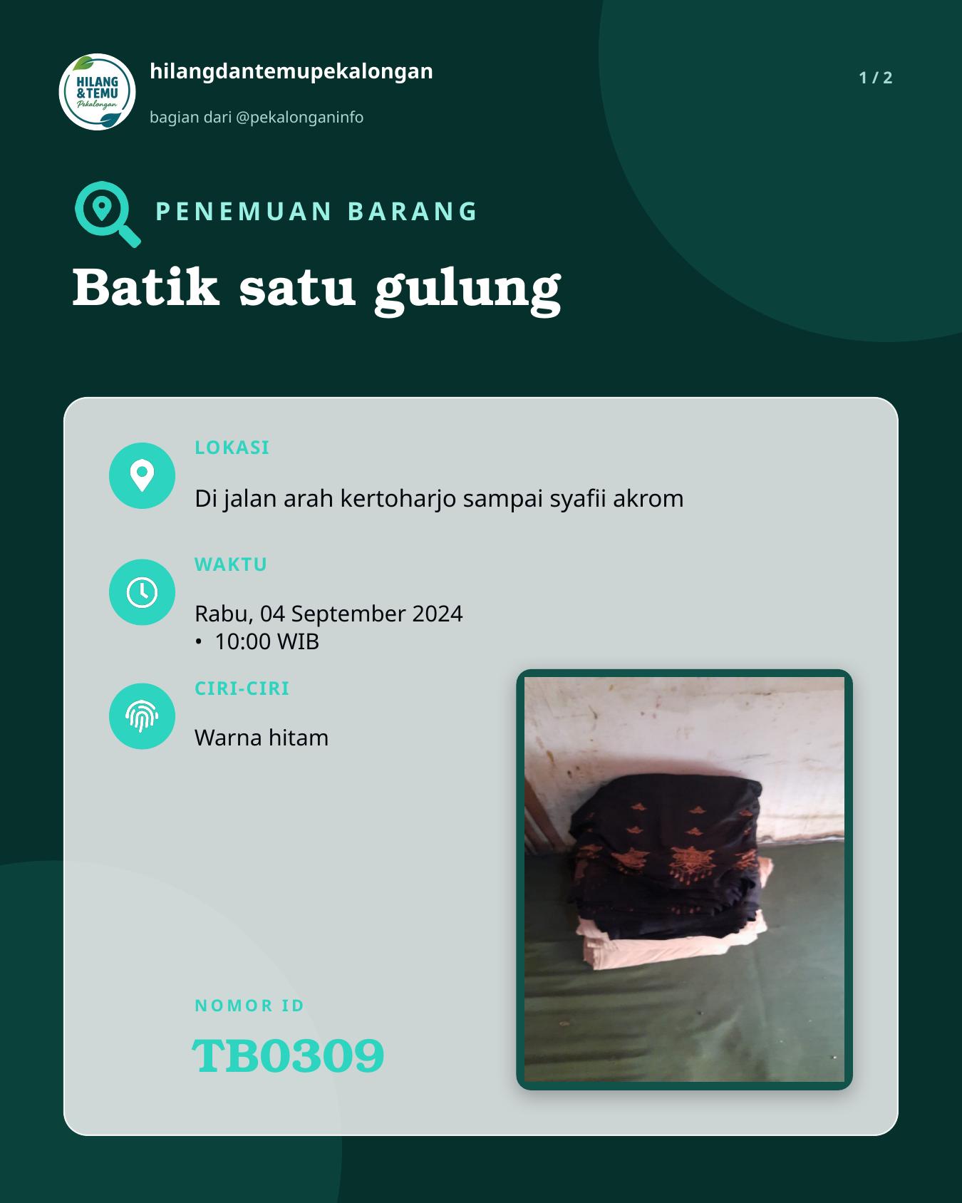 Slide 1 laporan Batik satu gulung