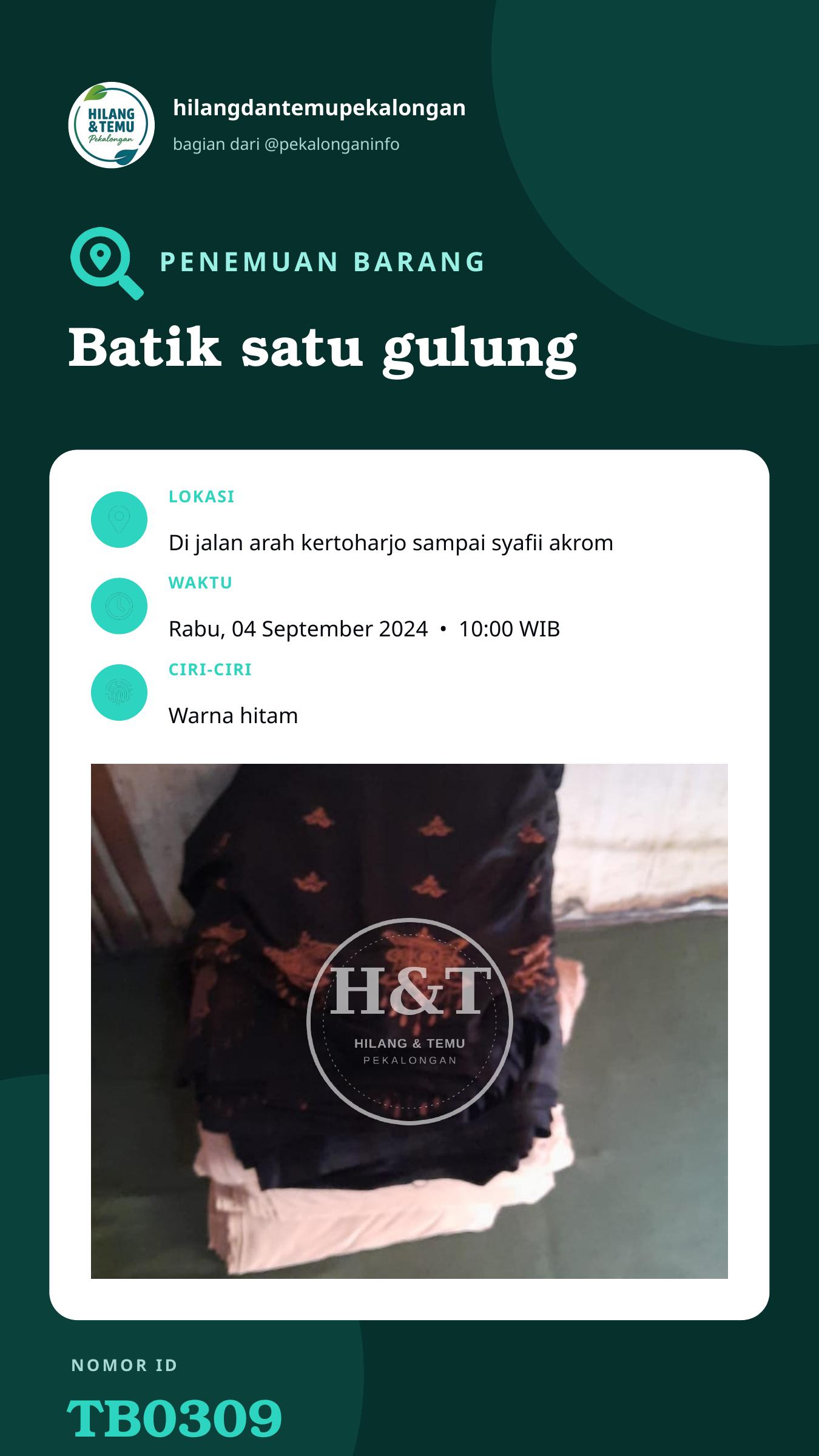 Story 9:16 laporan Batik satu gulung