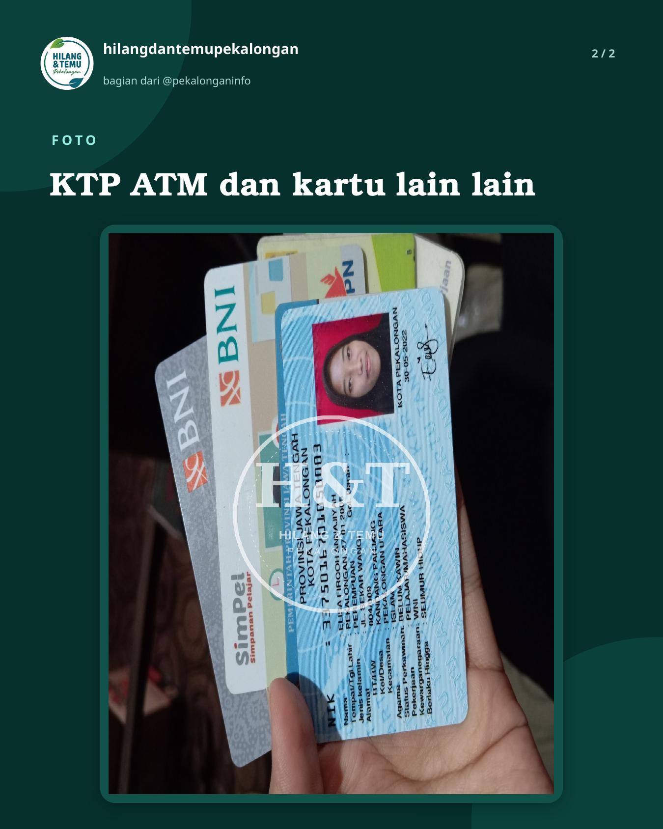 Slide 2 laporan KTP ATM dan kartu lain lain