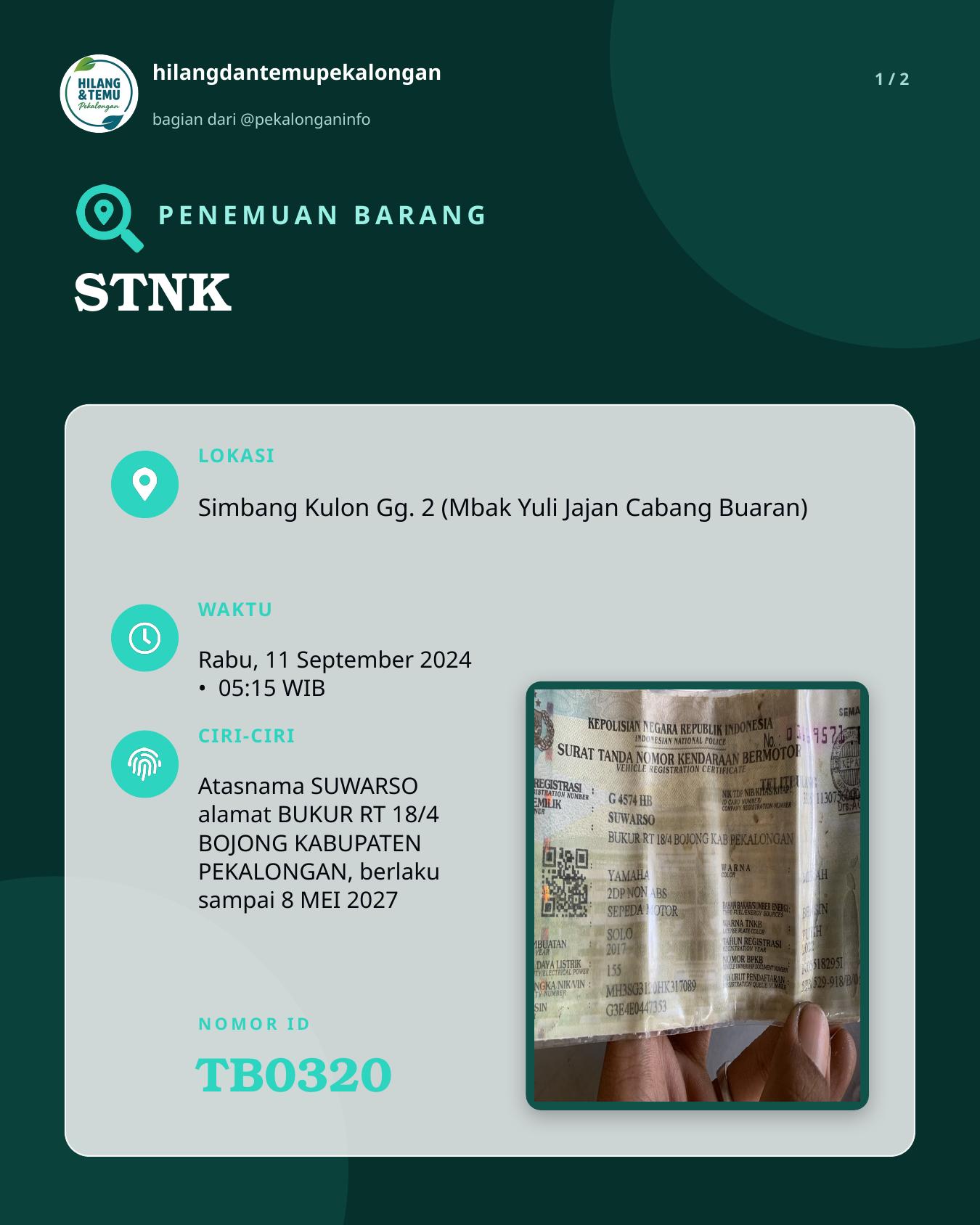 Slide 1 laporan STNK