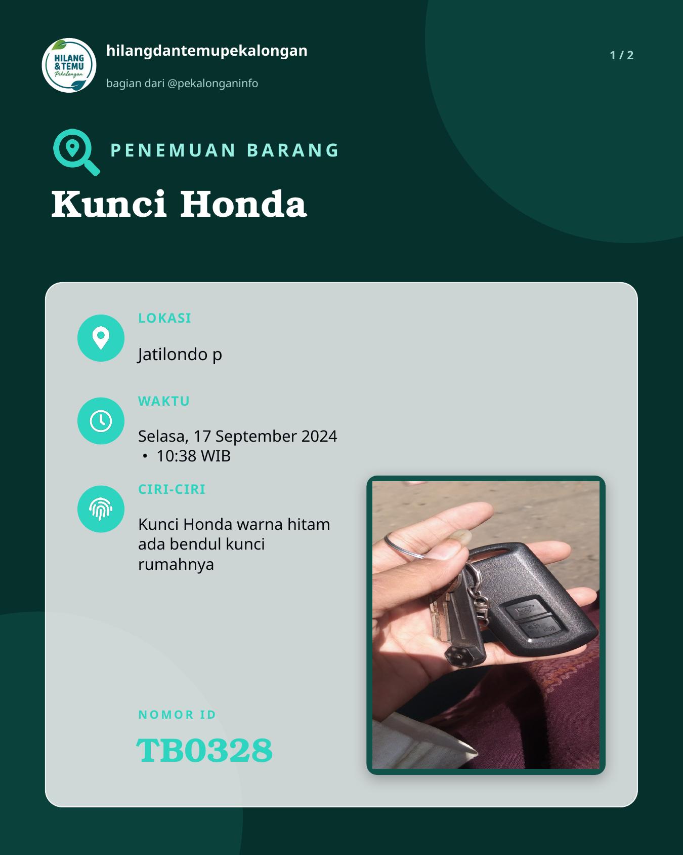 Slide 1 laporan Kunci Honda