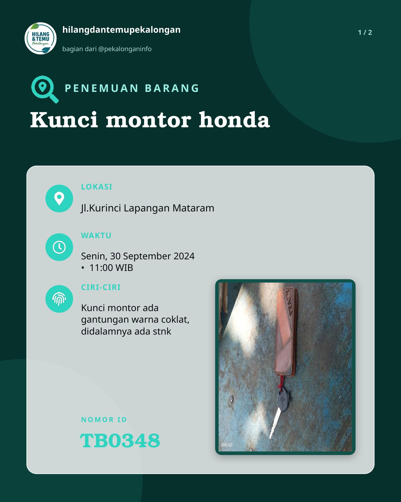 Slide 1 laporan Kunci montor honda