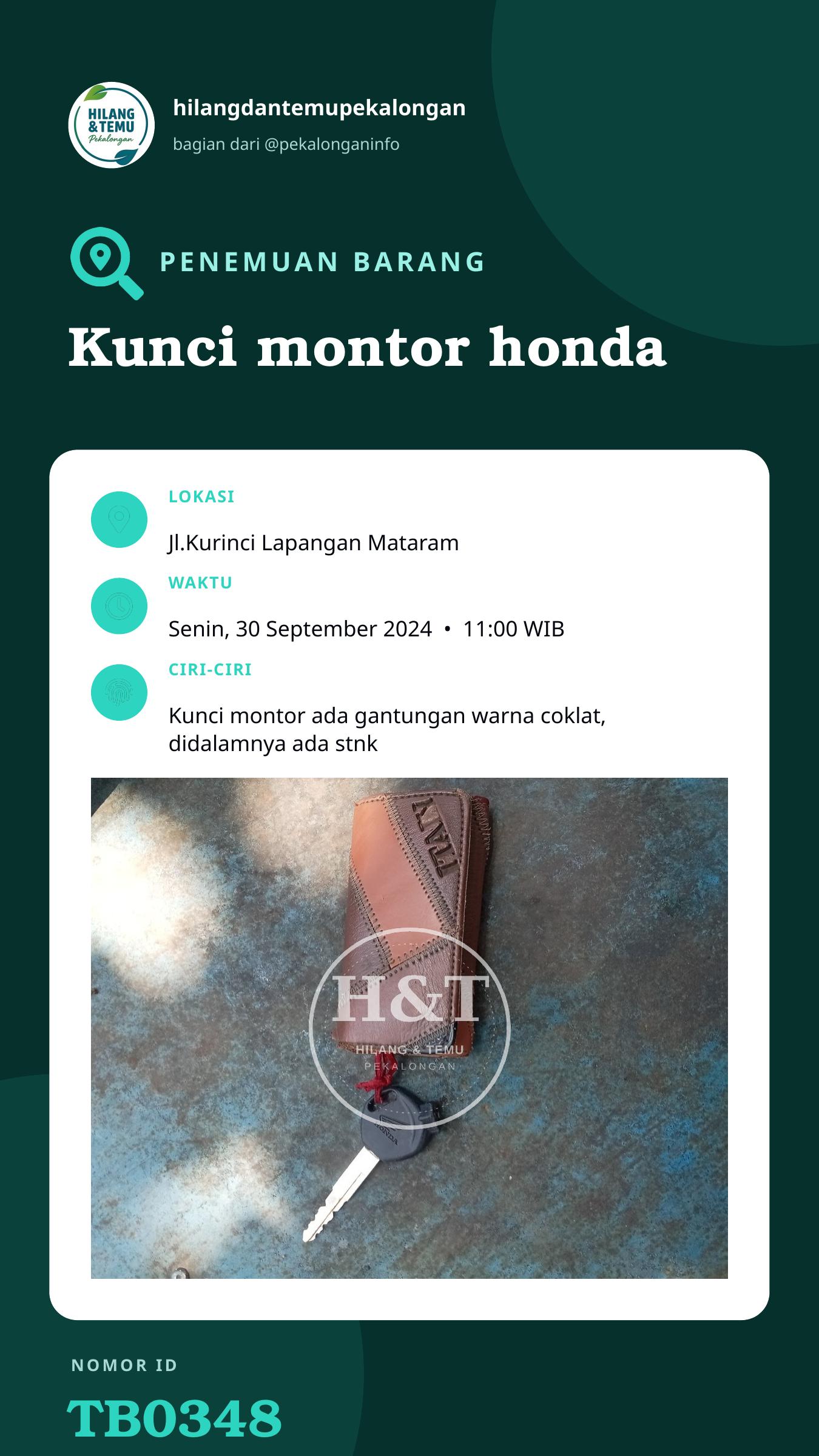 Story 9:16 laporan Kunci montor honda