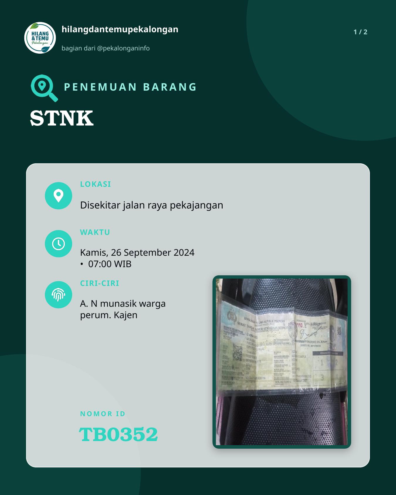 Slide 1 laporan STNK