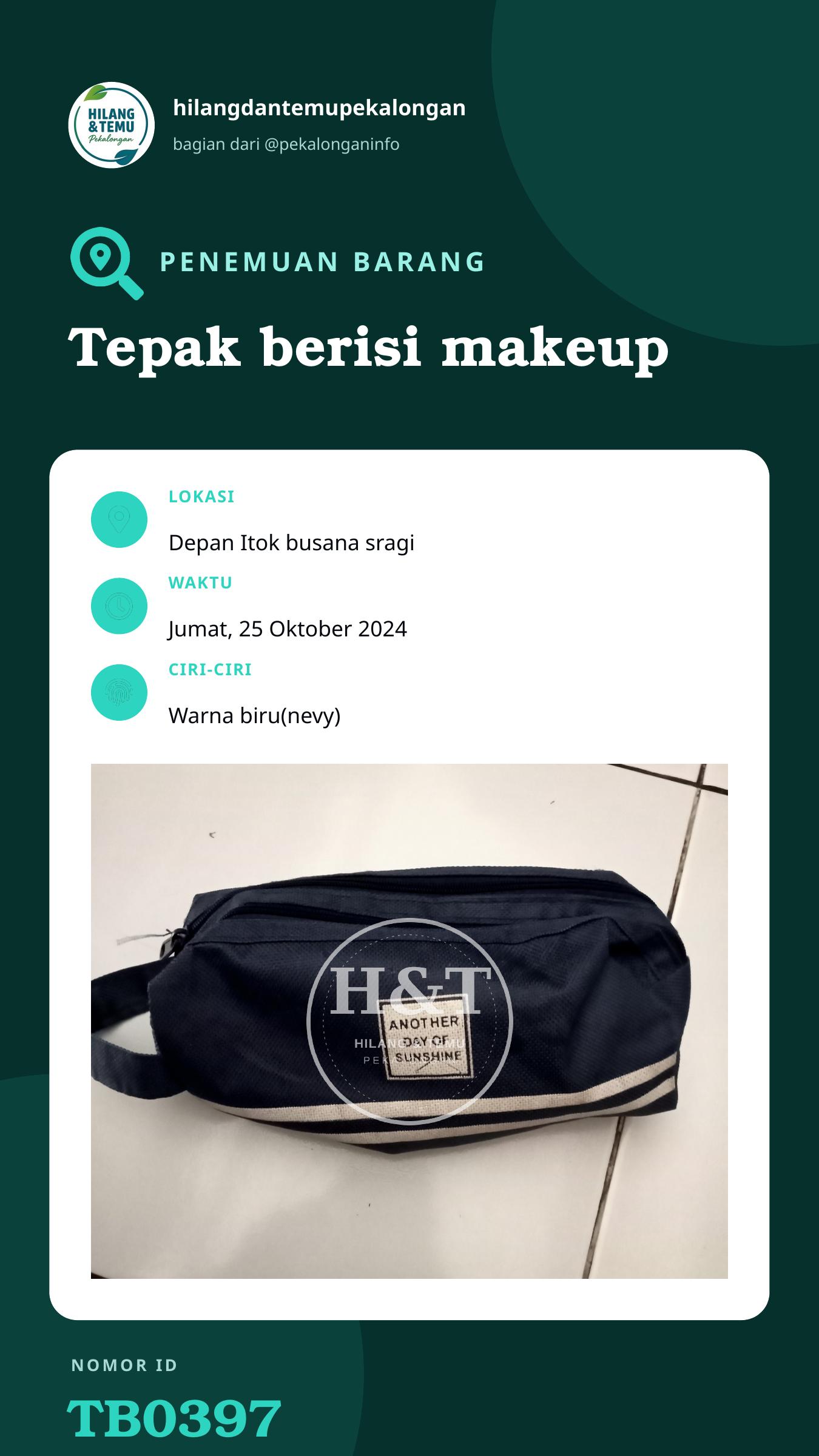 Story 9:16 laporan Tepak berisi makeup