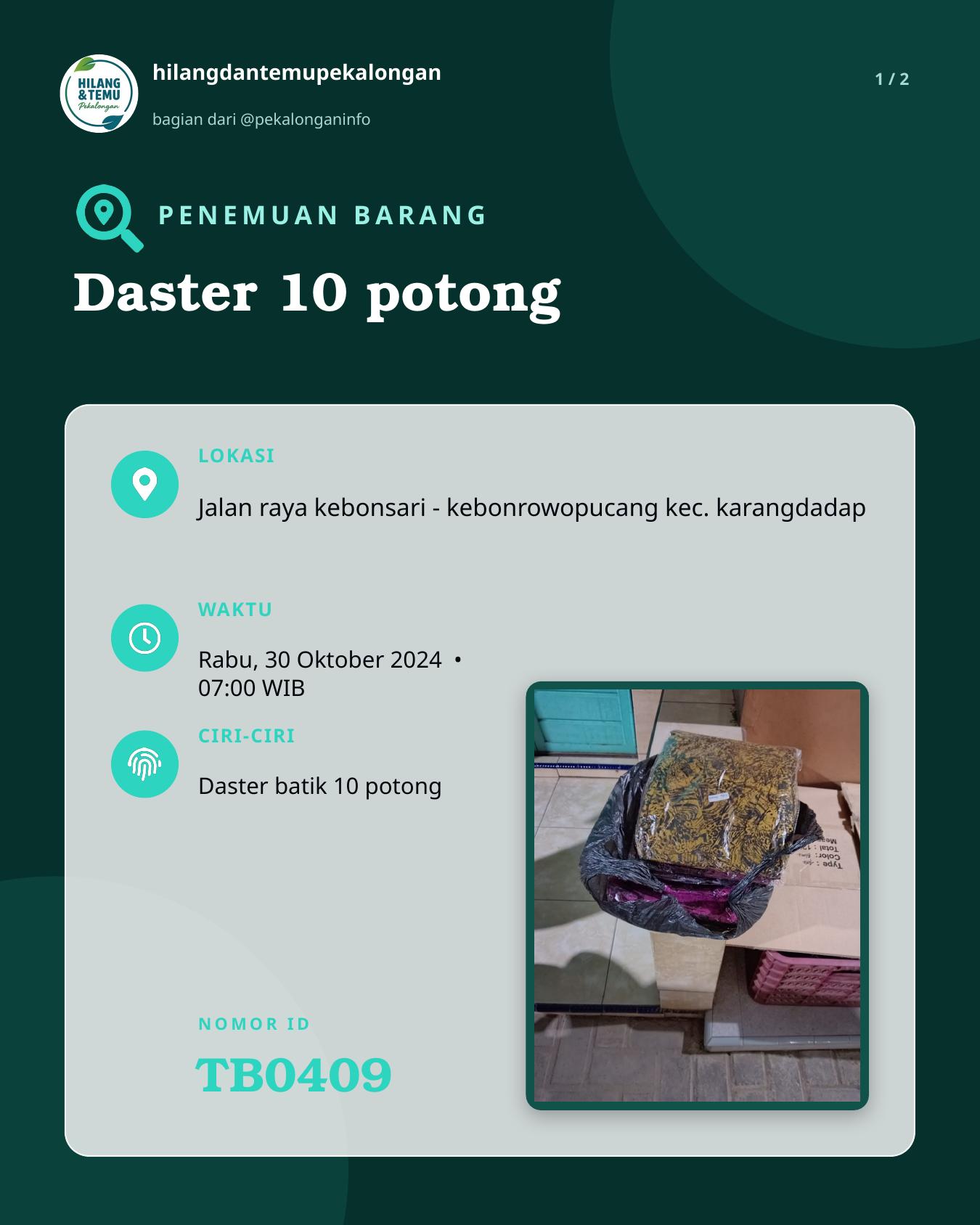 Slide 1 laporan Daster 10 potong