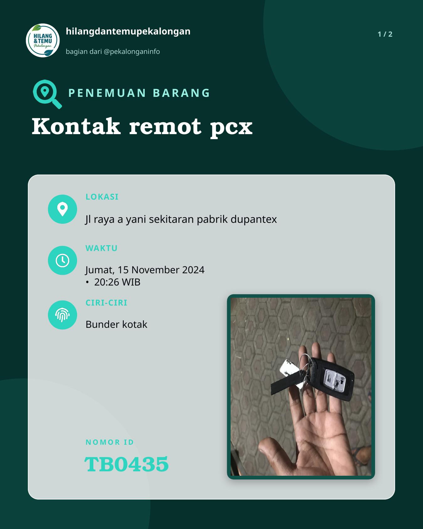Slide 1 laporan Kontak remot pcx