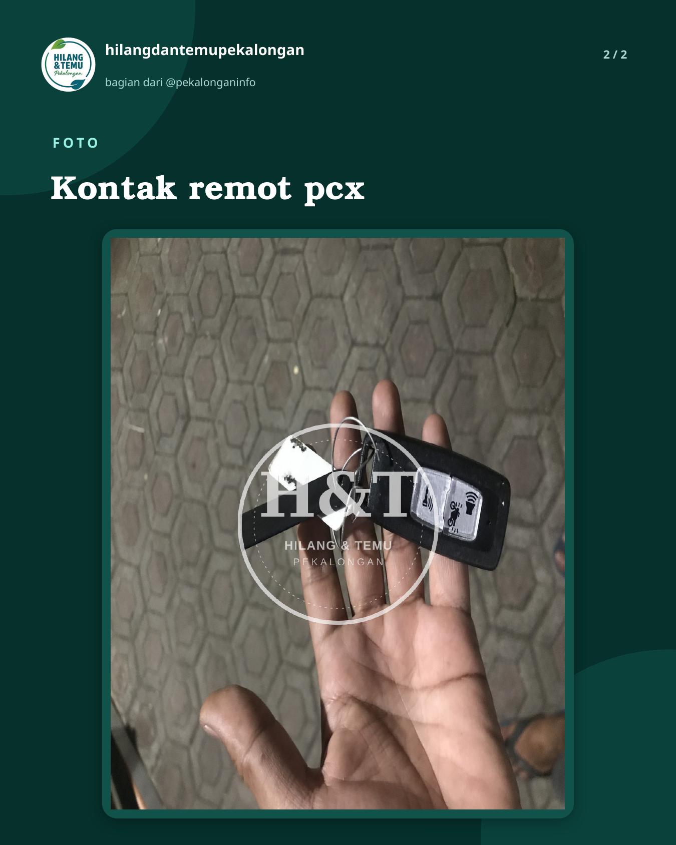 Slide 2 laporan Kontak remot pcx