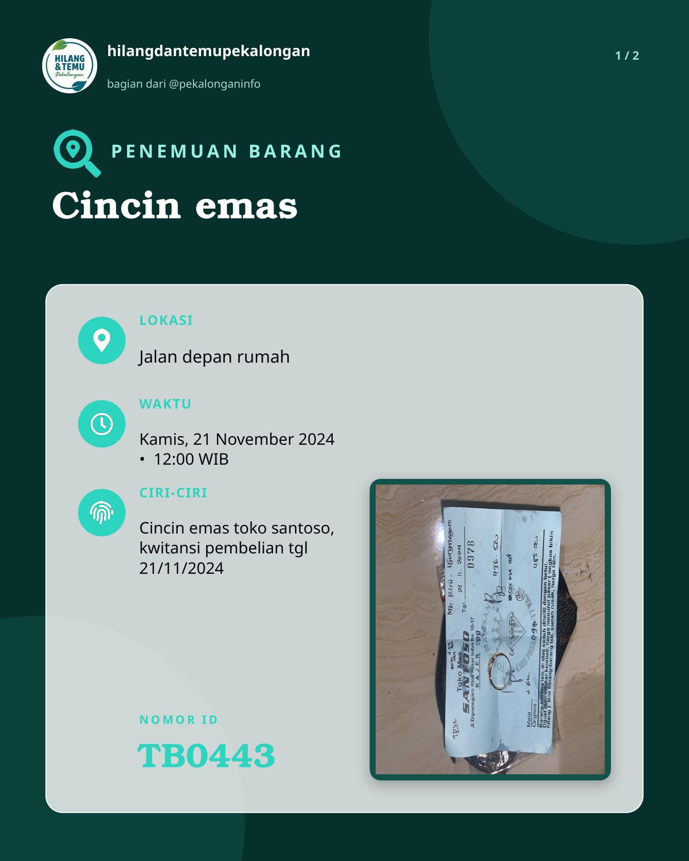 Slide 1 laporan Cincin emas