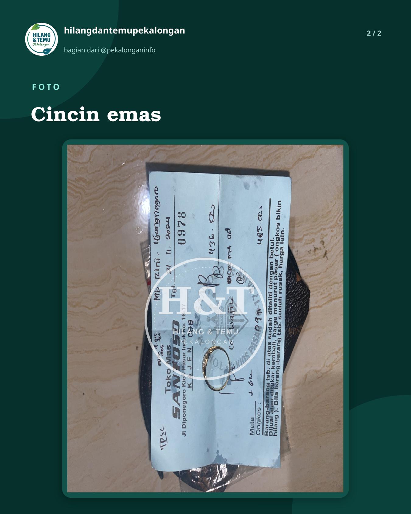 Slide 2 laporan Cincin emas