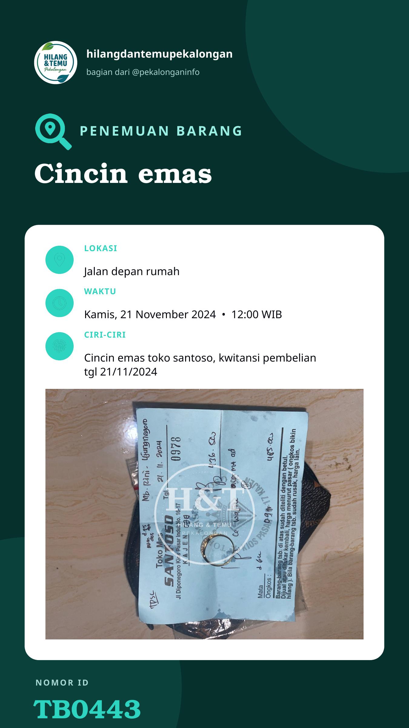 Story 9:16 laporan Cincin emas