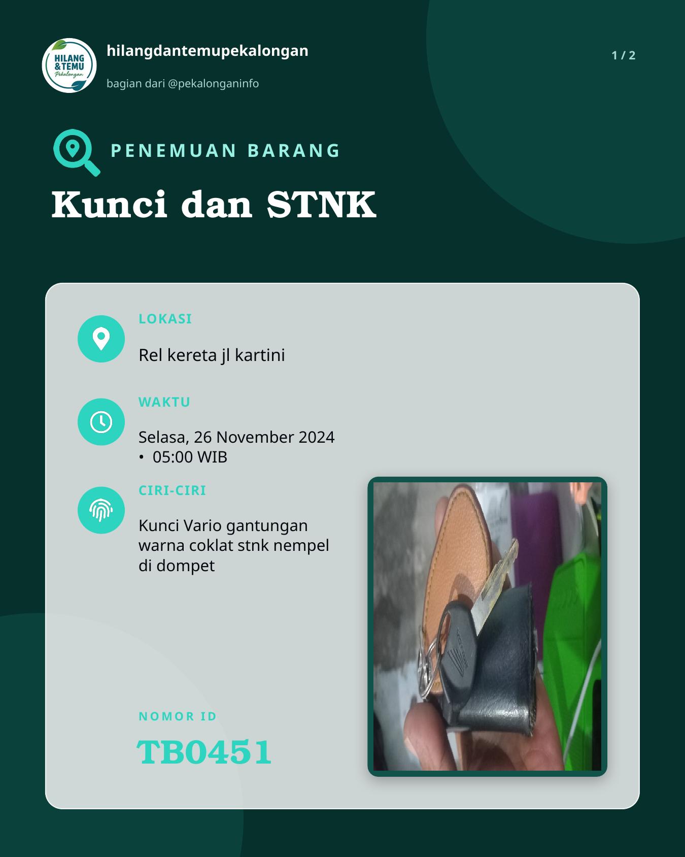 Slide 1 laporan Kunci dan STNK