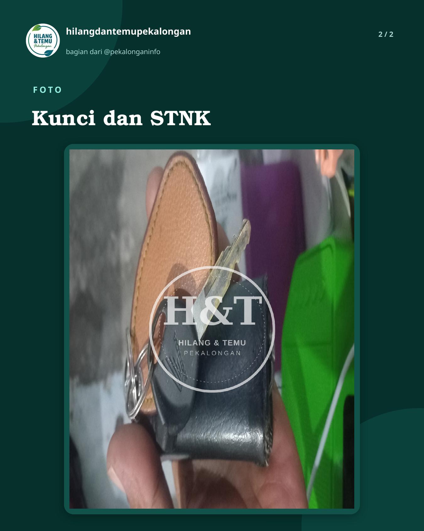 Slide 2 laporan Kunci dan STNK