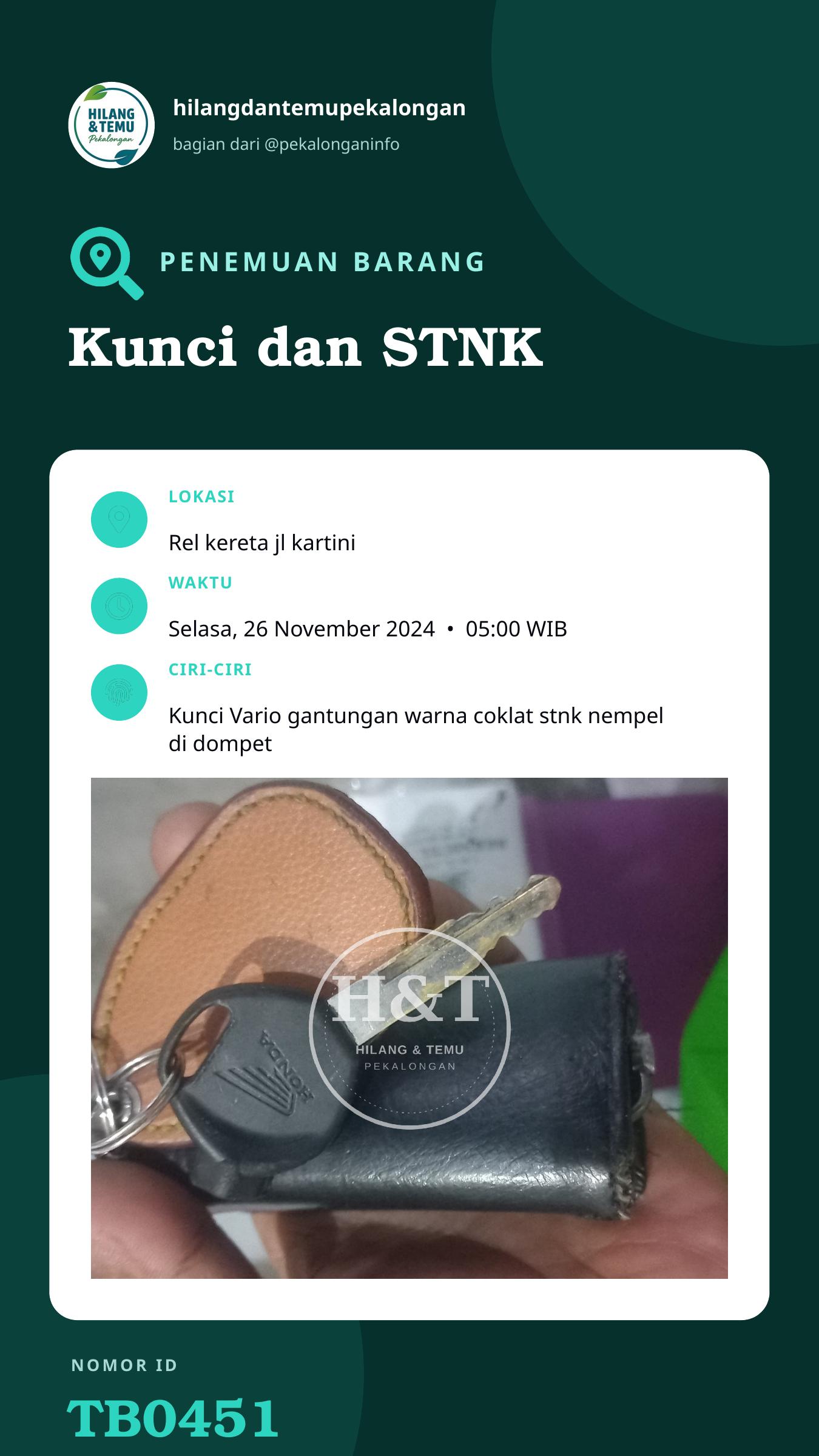 Story 9:16 laporan Kunci dan STNK