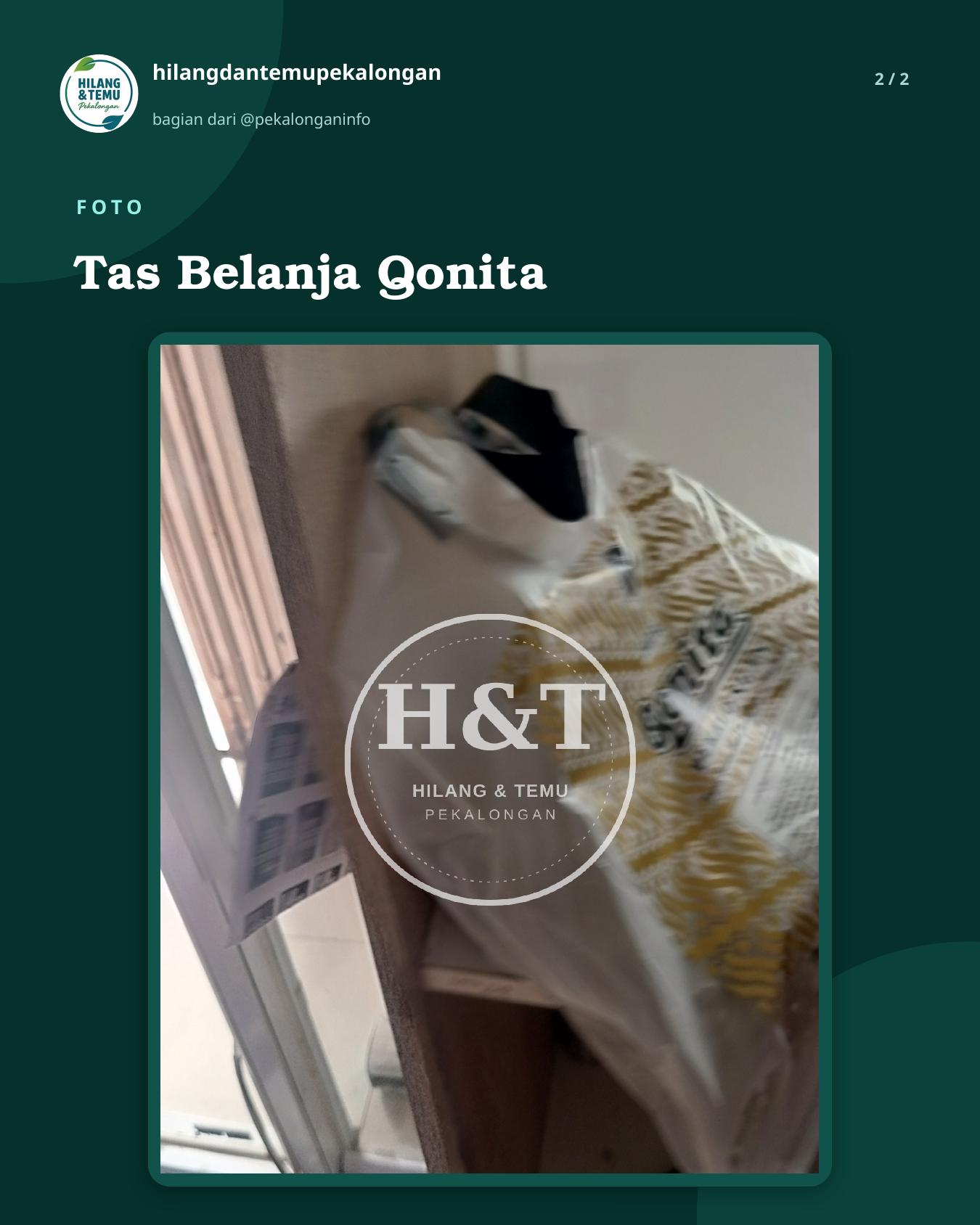 Slide 2 laporan Tas Belanja Qonita
