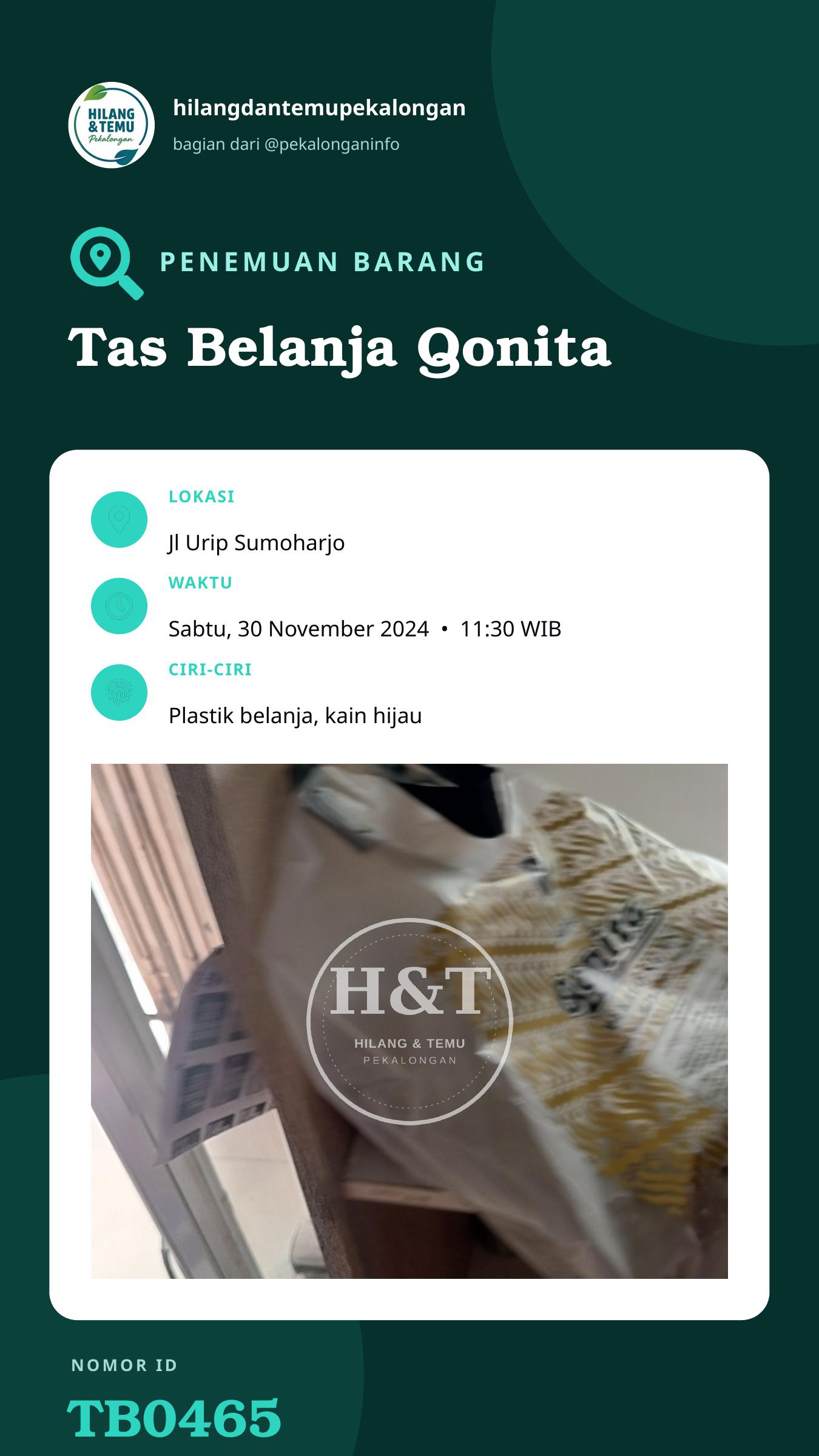 Story 9:16 laporan Tas Belanja Qonita