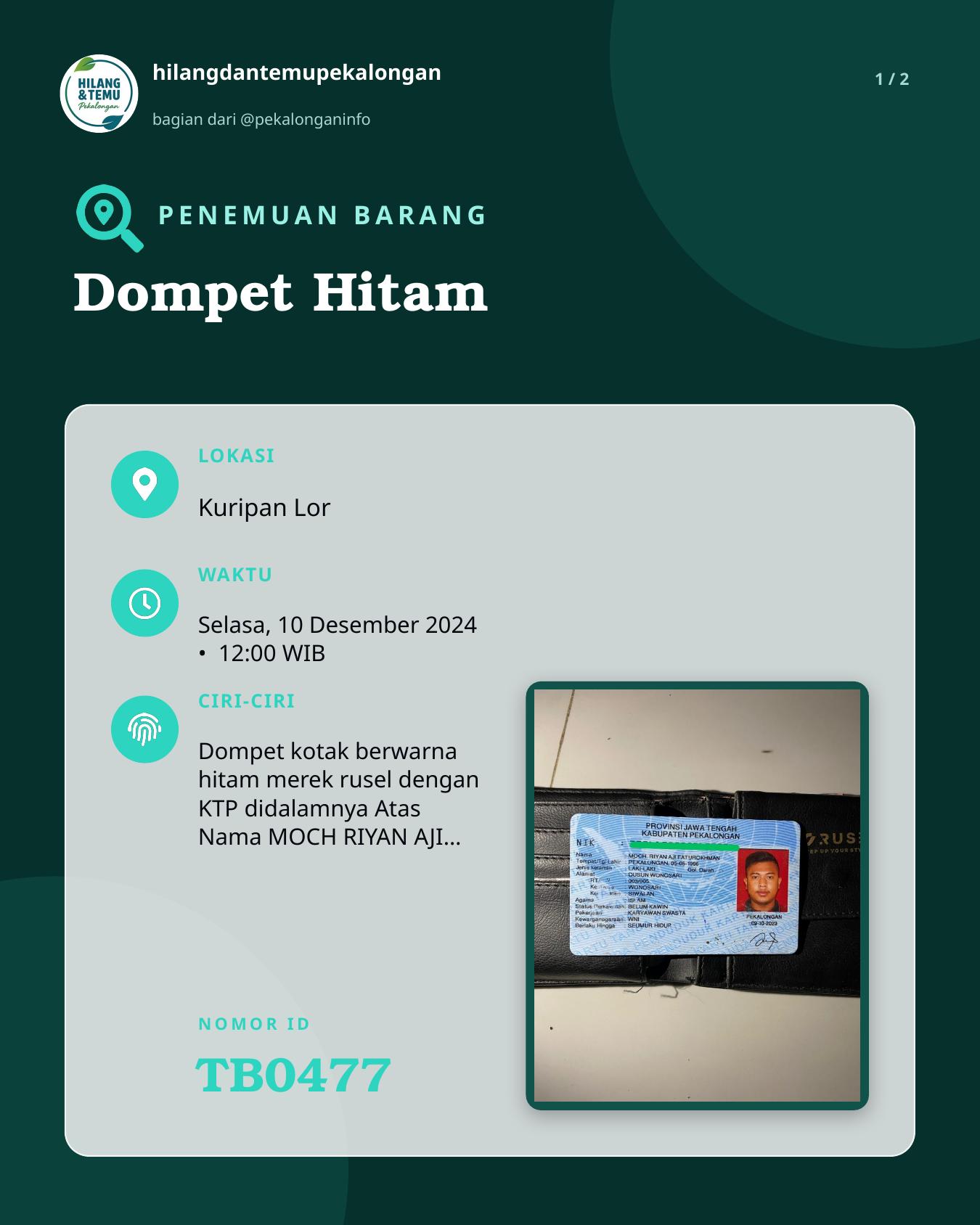 Slide 1 laporan Dompet Hitam