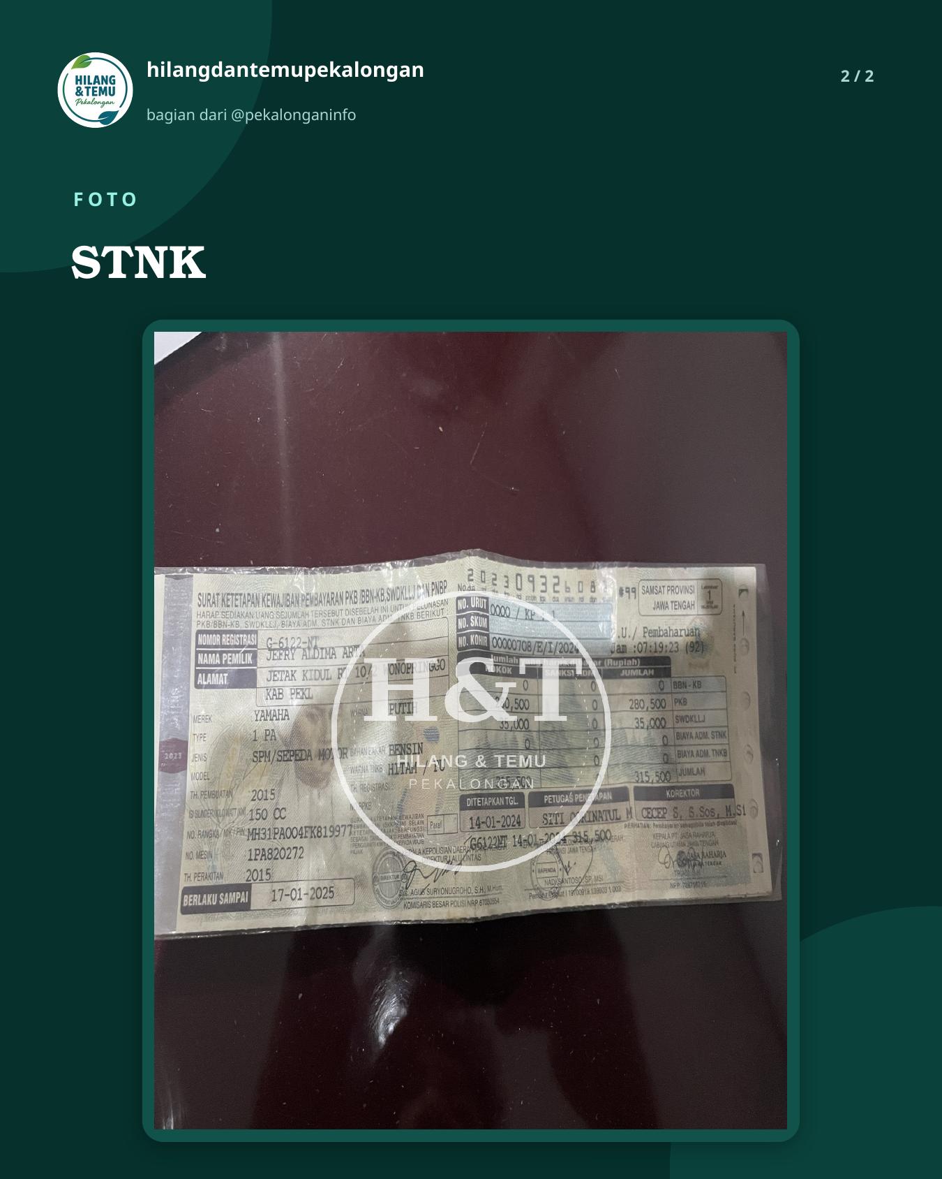 Slide 2 laporan STNK