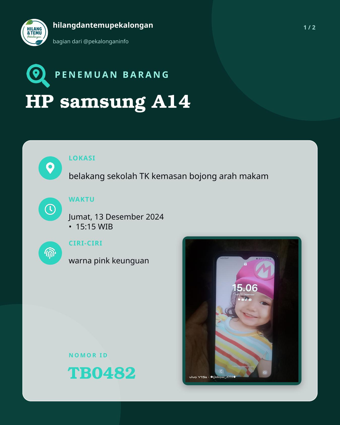 Slide 1 laporan HP samsung A14