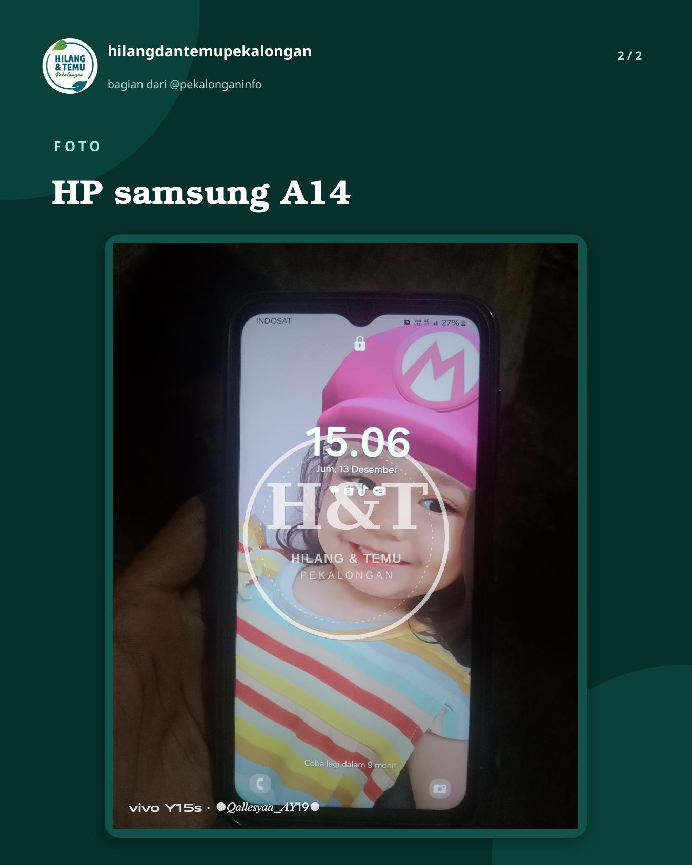 Slide 2 laporan HP samsung A14
