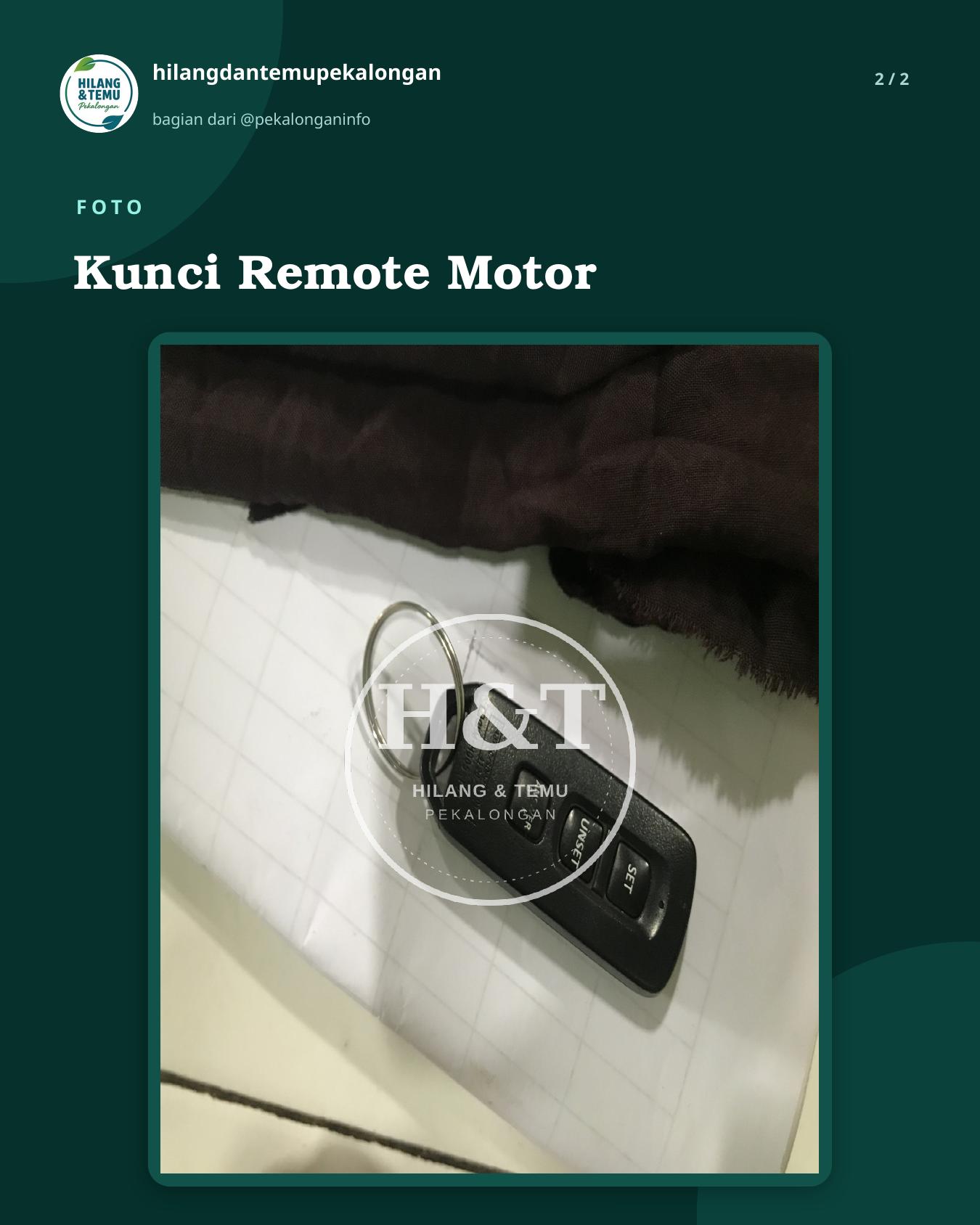 Slide 2 laporan Kunci Remote Motor