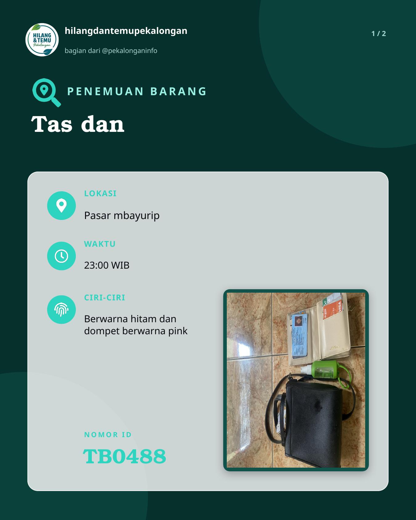 Slide 1 laporan Tas dan