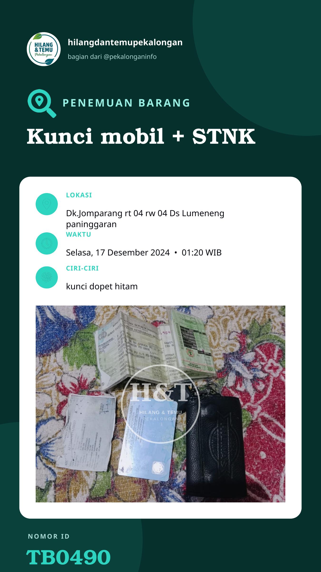 Story 9:16 laporan Kunci mobil + STNK