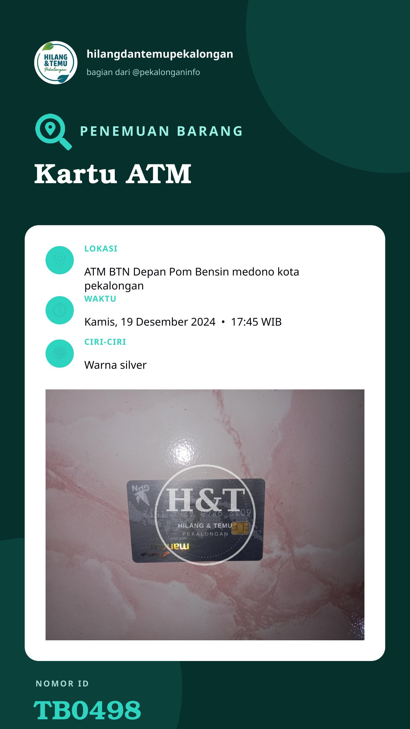 Story 9:16 laporan Kartu ATM