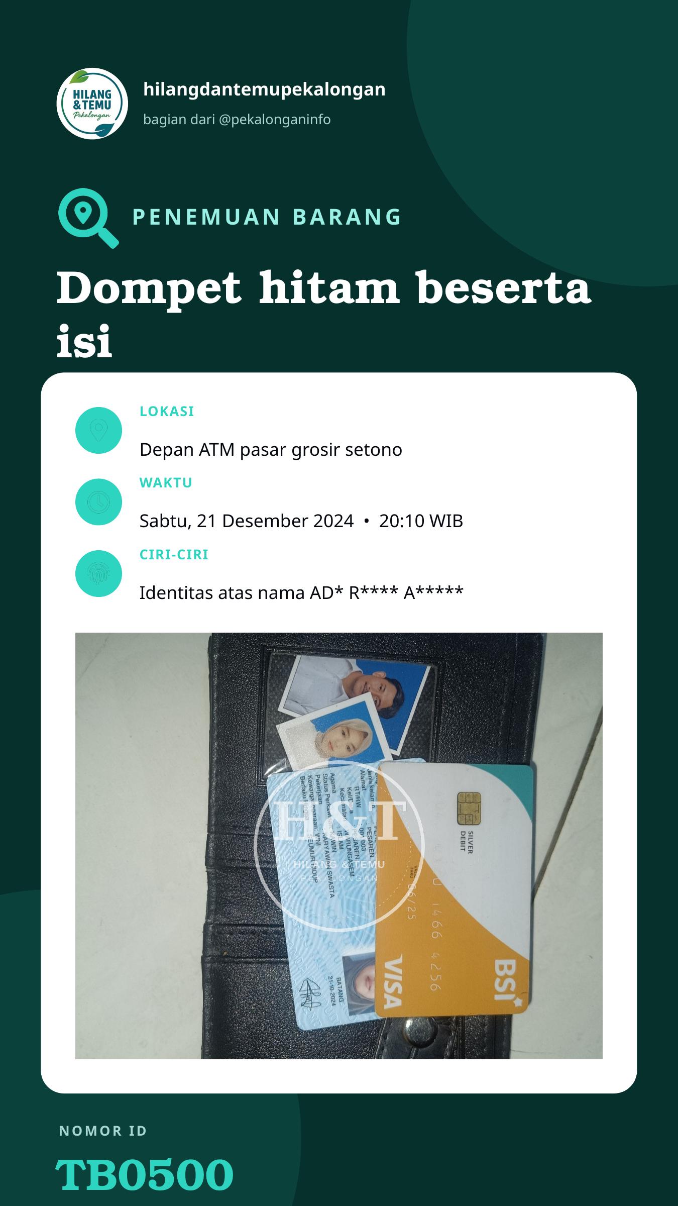 Story 9:16 laporan Dompet hitam beserta isi