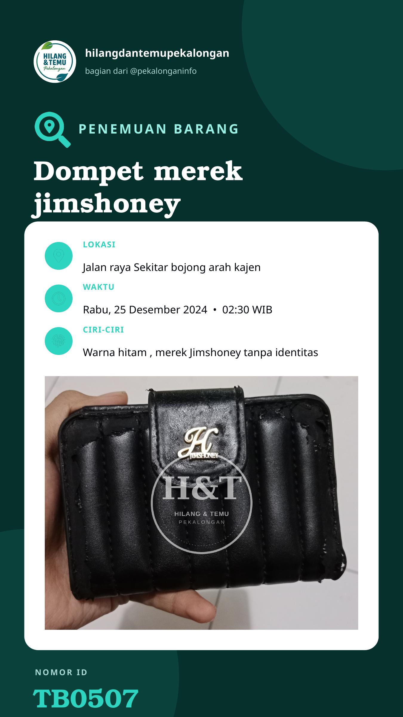 Story 9:16 laporan Dompet merek jimshoney