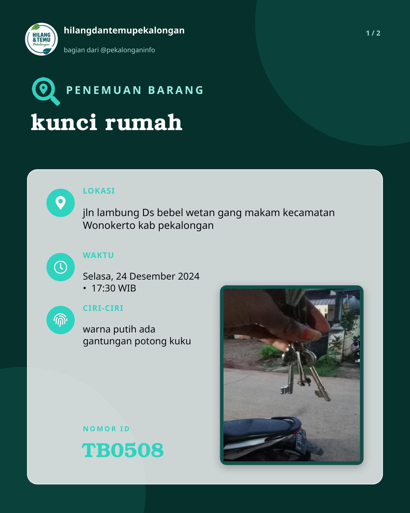 Slide 1 laporan kunci rumah