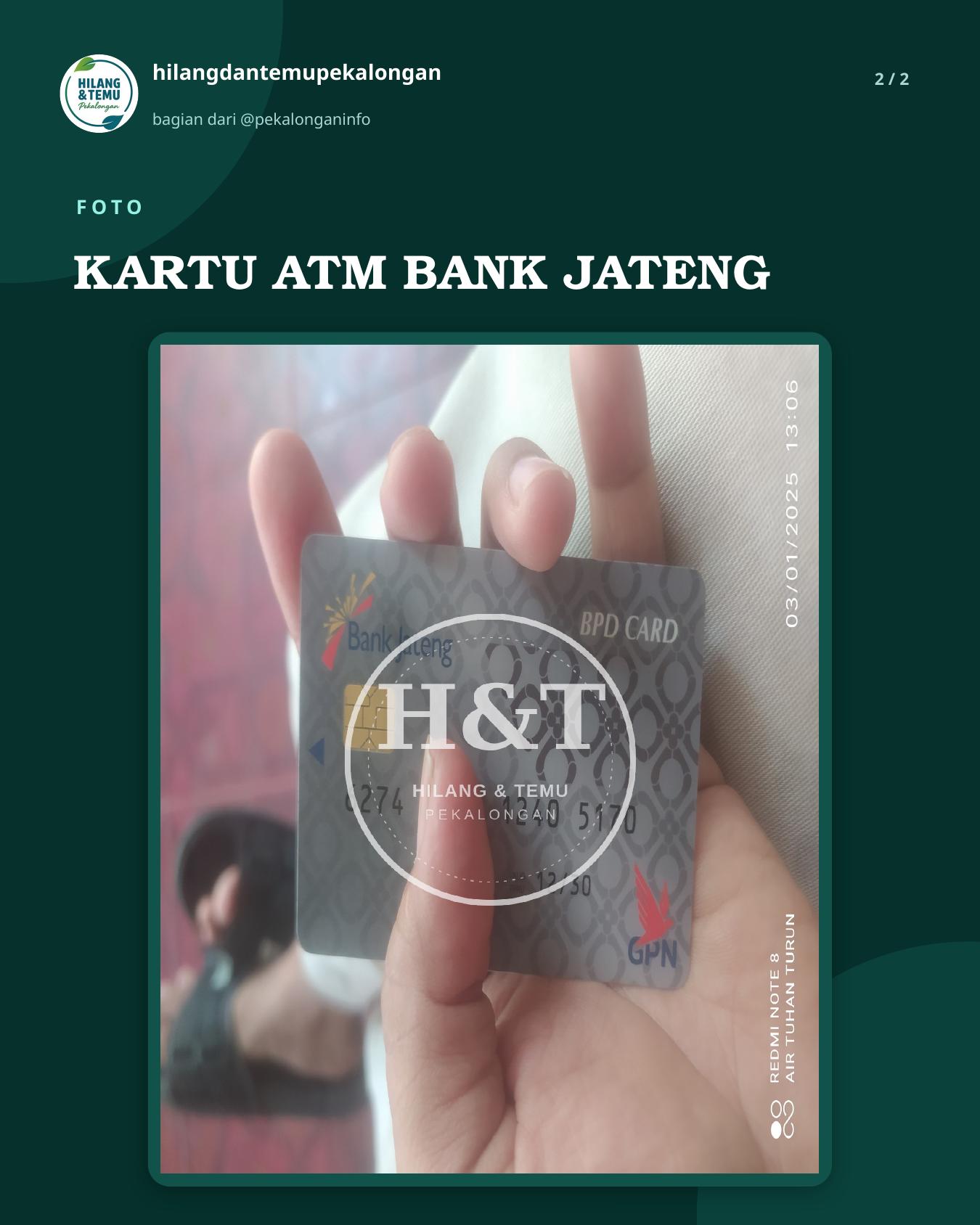 Slide 2 laporan KARTU ATM BANK JATENG