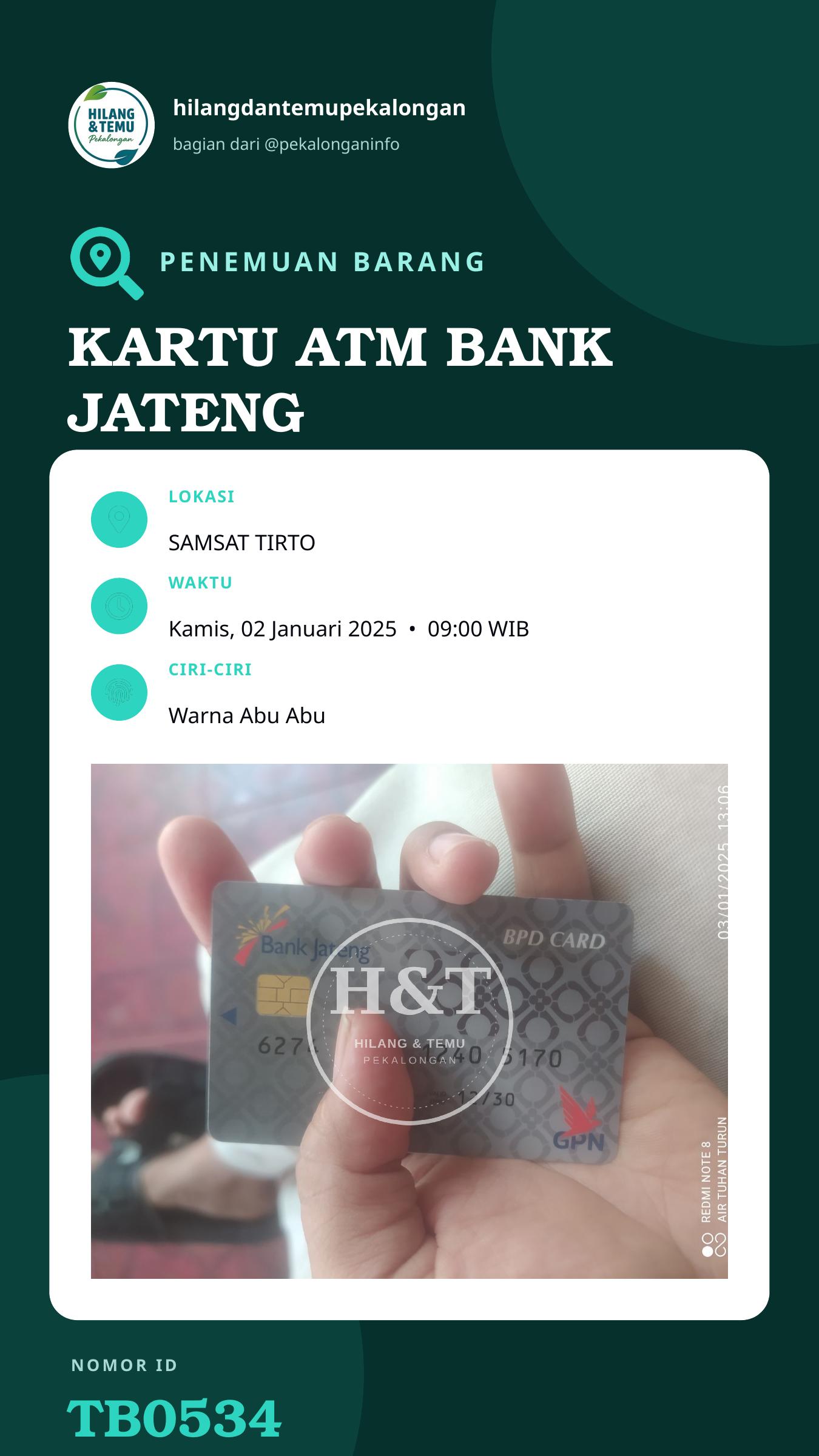 Story 9:16 laporan KARTU ATM BANK JATENG