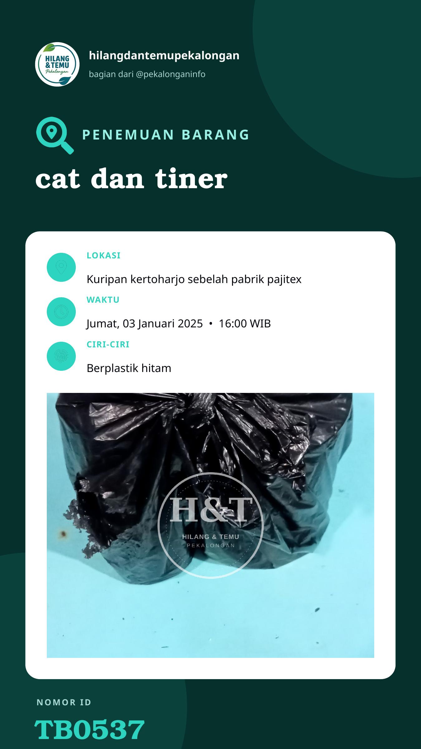 Story 9:16 laporan cat dan tiner