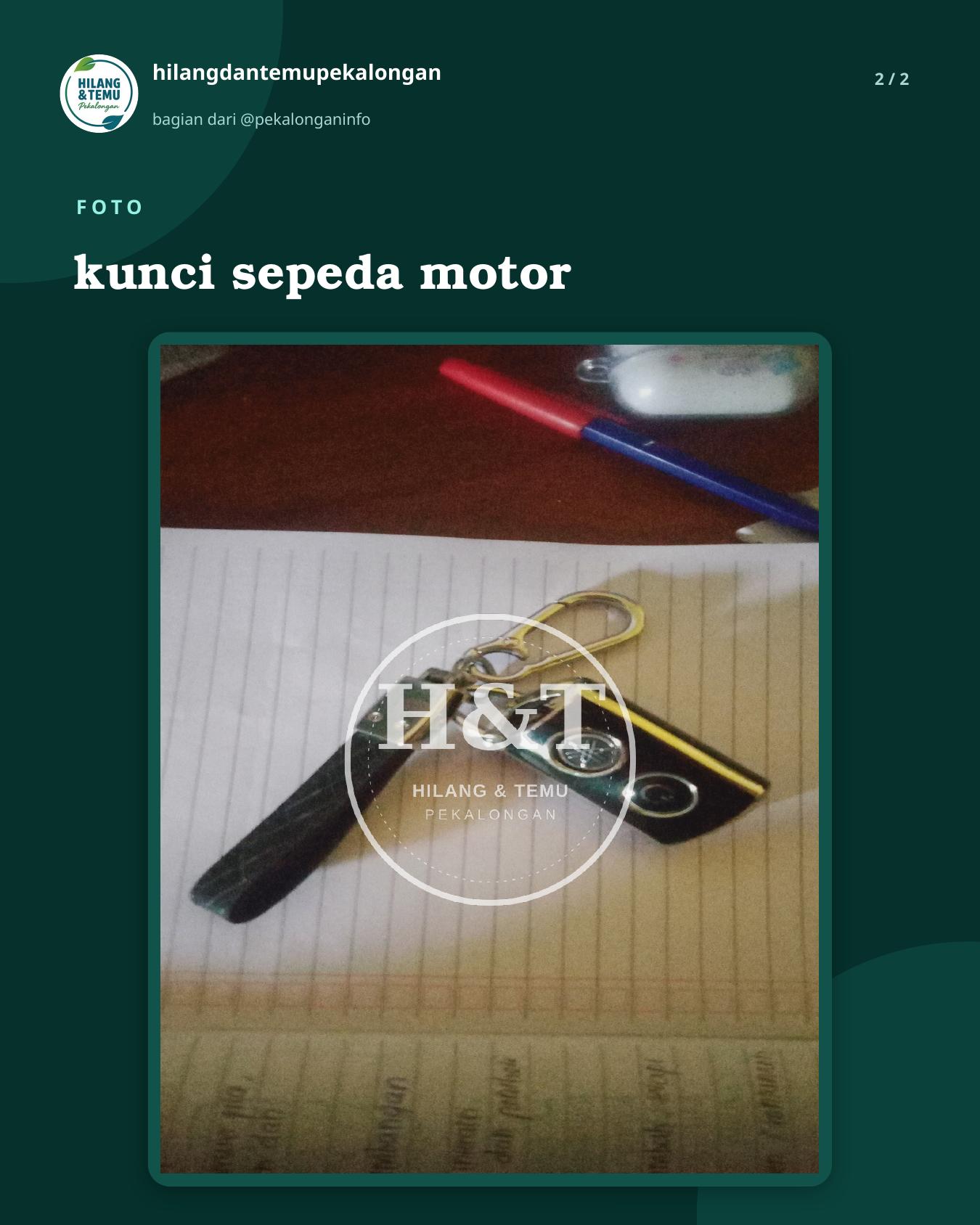Slide 2 laporan kunci sepeda motor