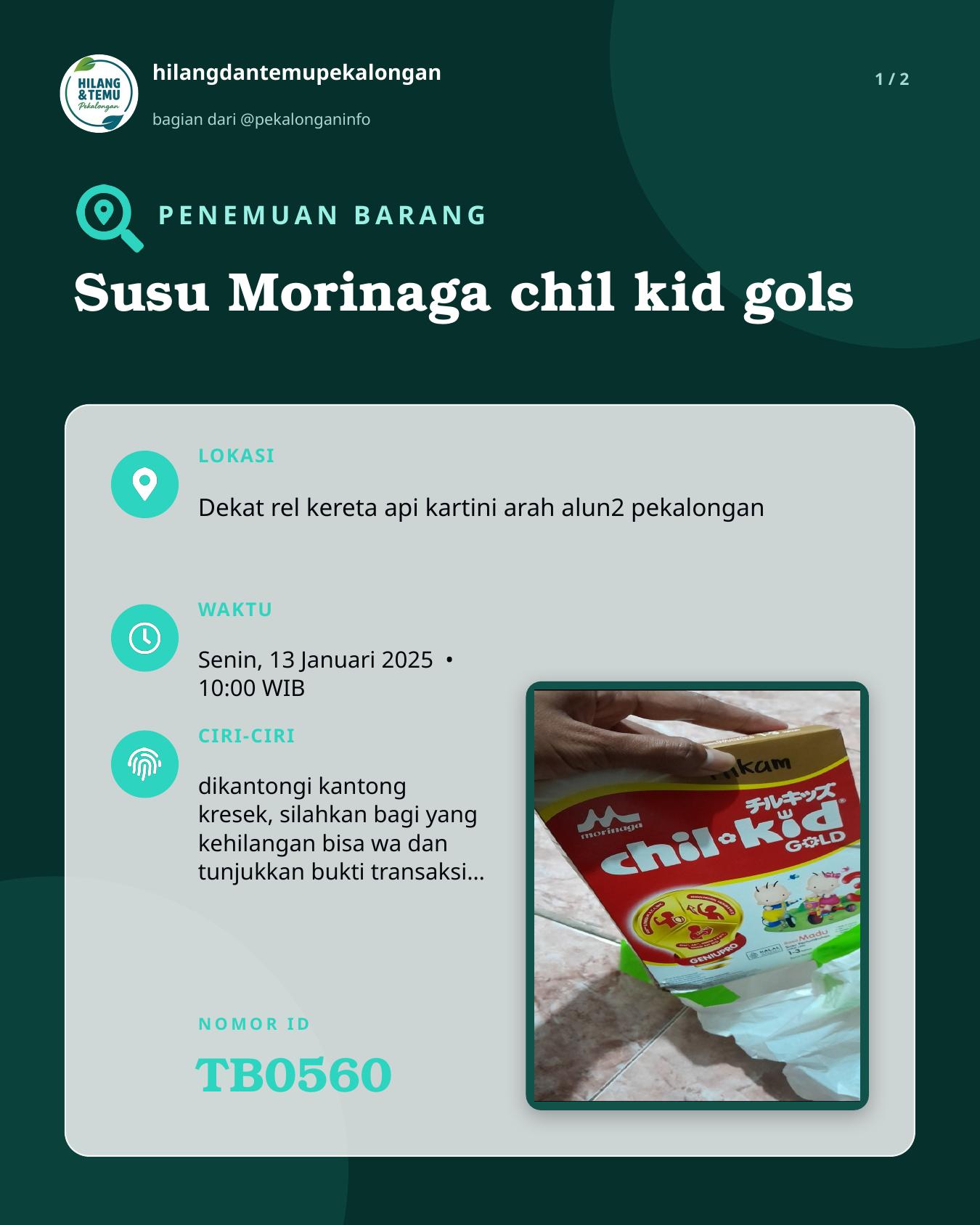 Slide 1 laporan Susu Morinaga chil kid gols