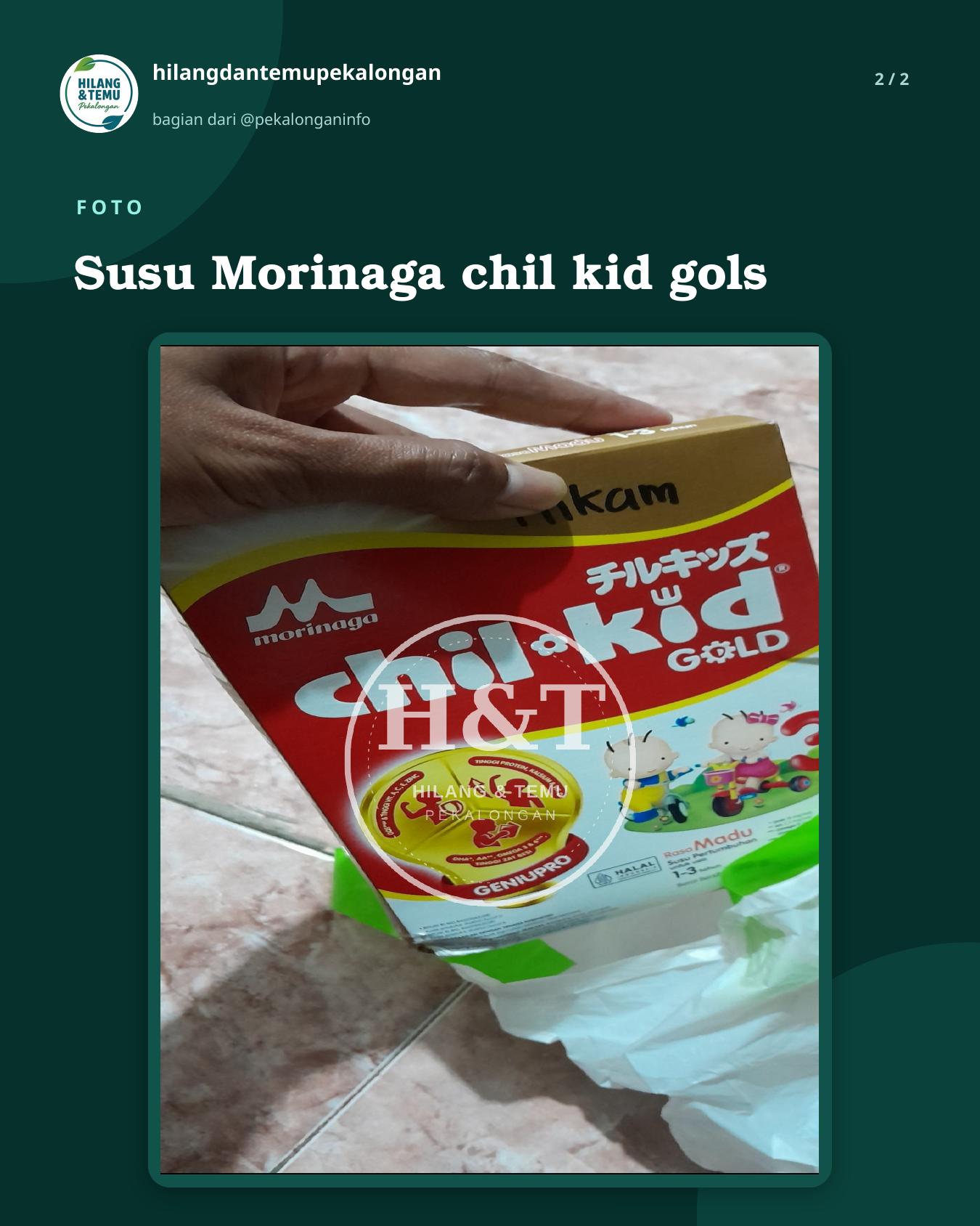 Slide 2 laporan Susu Morinaga chil kid gols