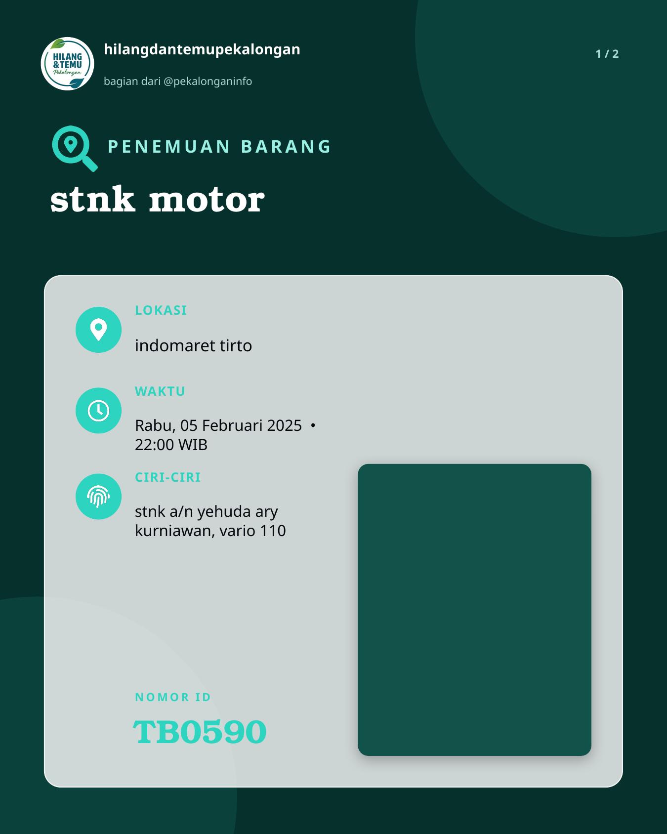 Slide 1 laporan stnk motor