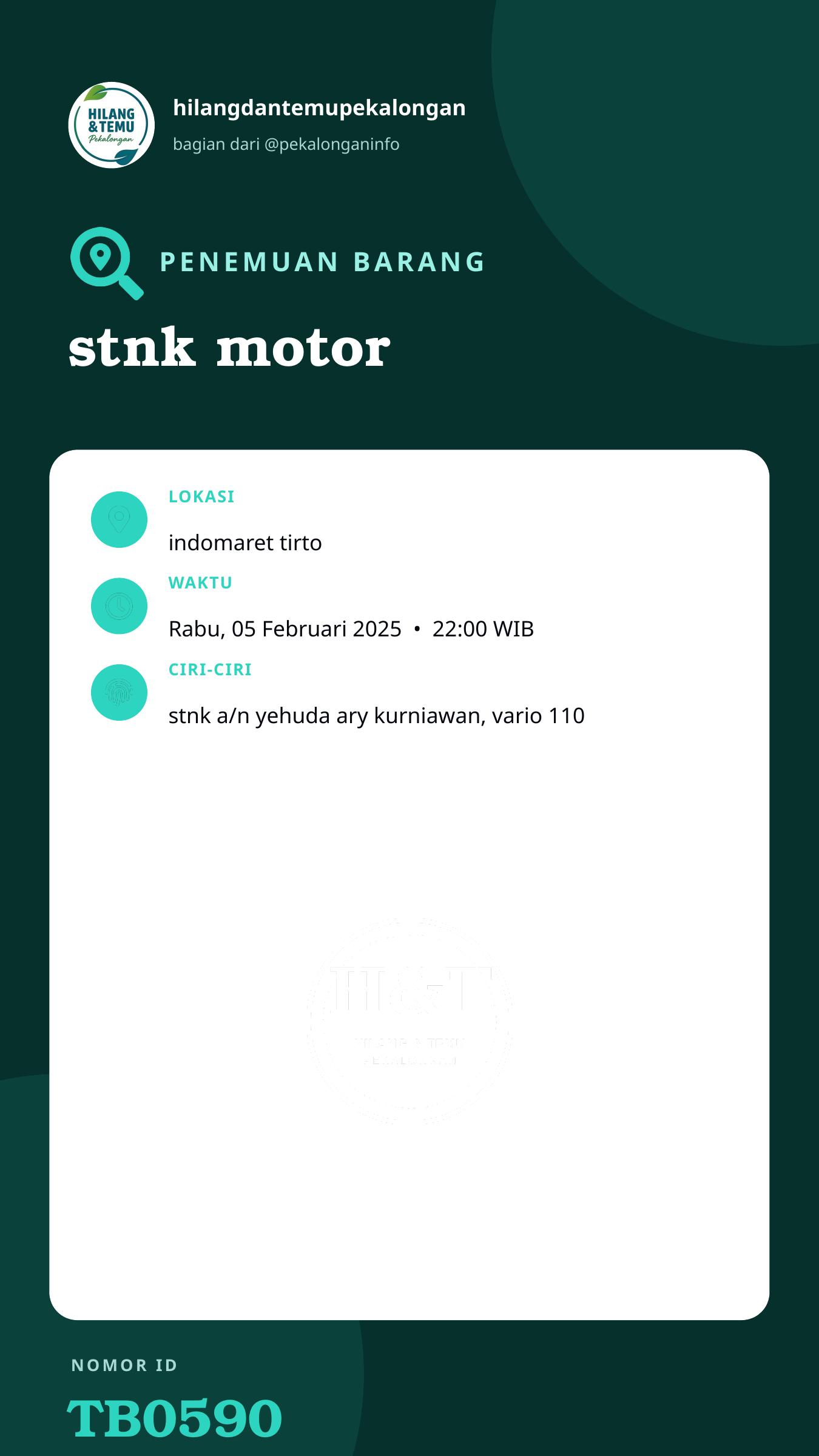 Story 9:16 laporan stnk motor