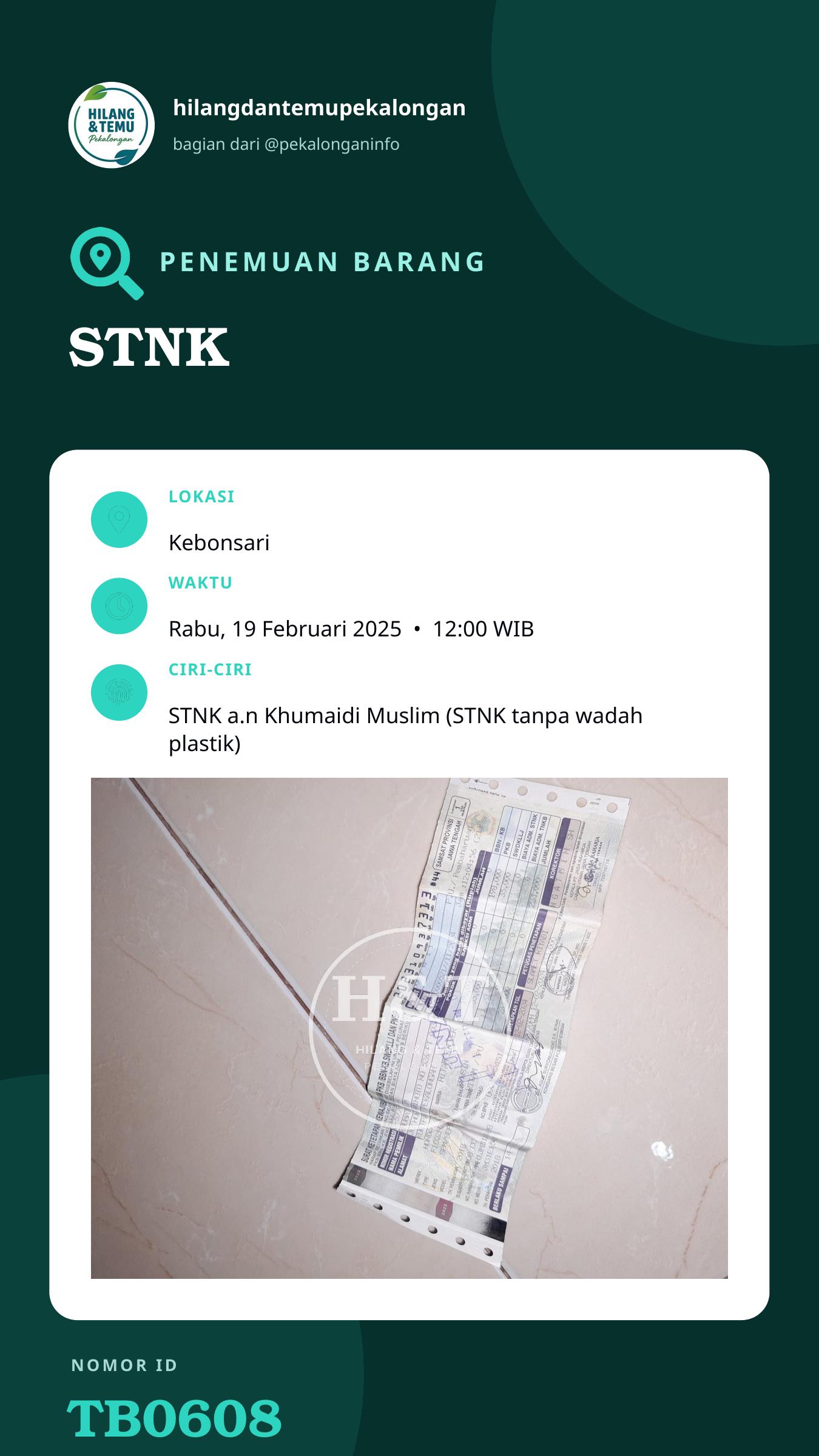 Story 9:16 laporan STNK