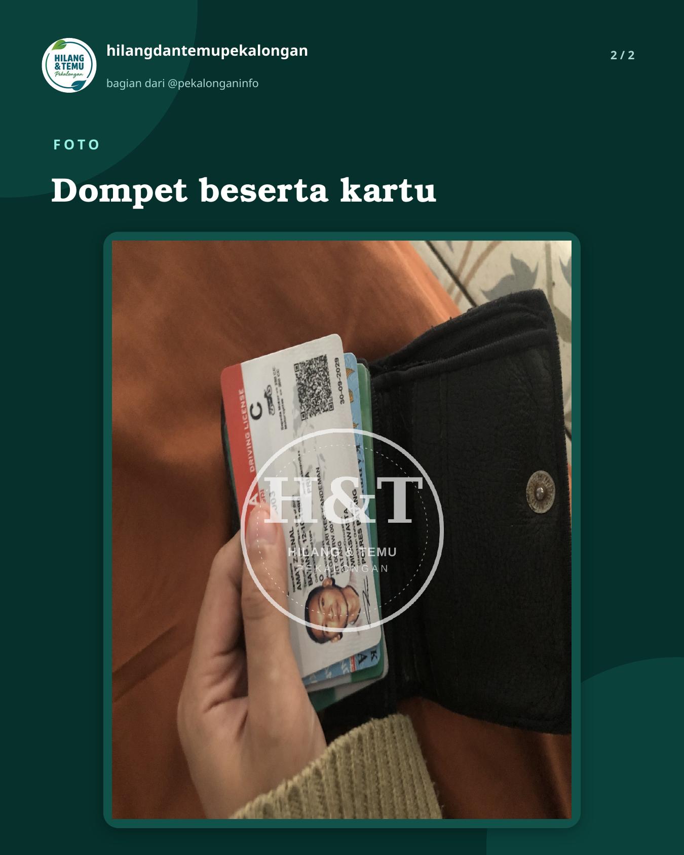 Slide 2 laporan Dompet beserta kartu