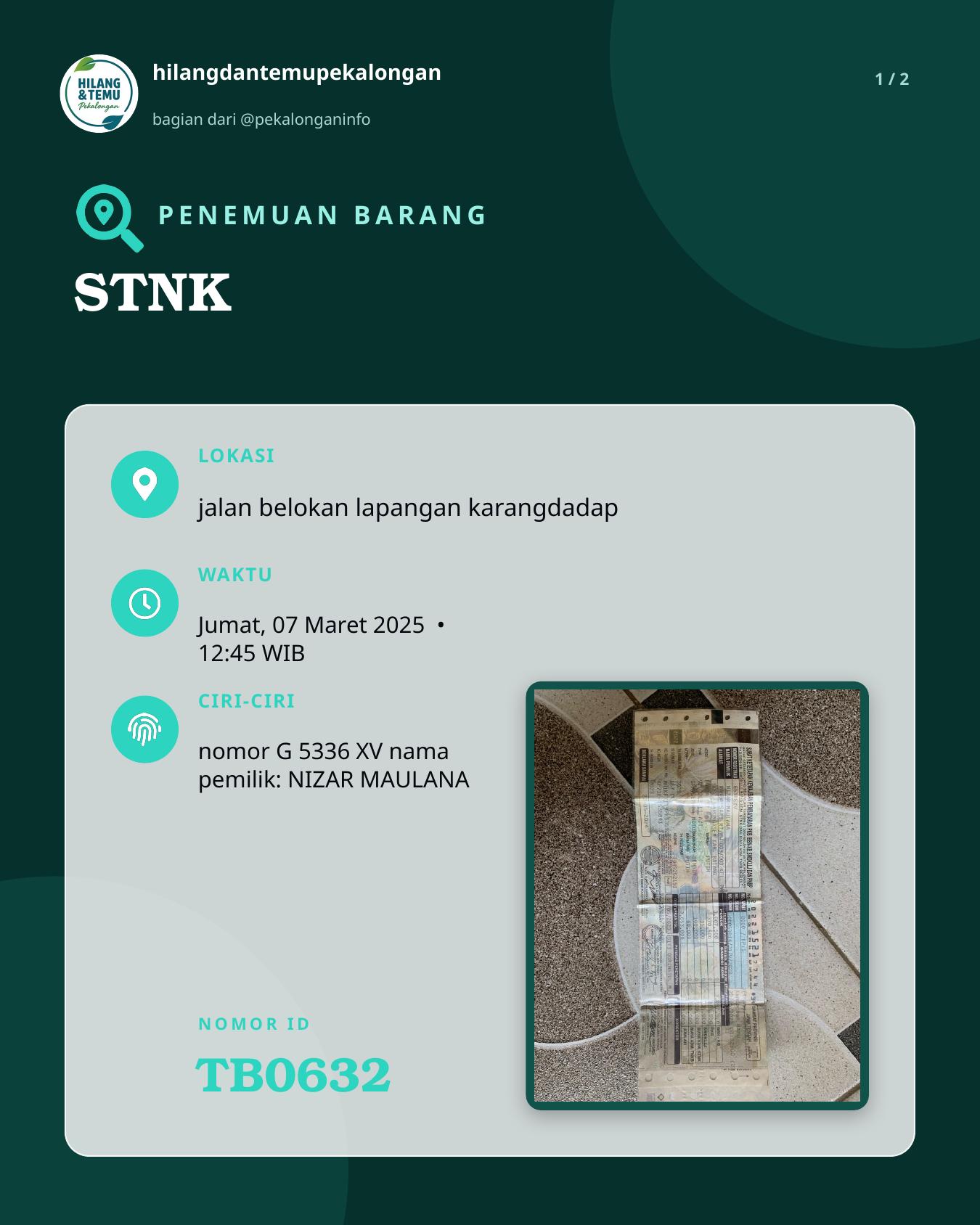 Slide 1 laporan STNK